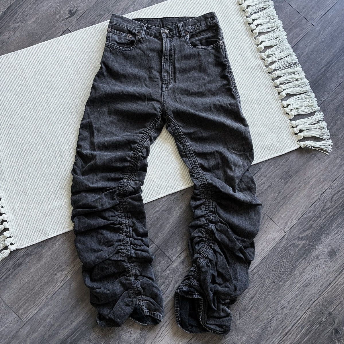 R13 R13 Shirring Jane Kane Black Jeans Size 28" / US 6 / IT 42 - 1 Thumbnail
