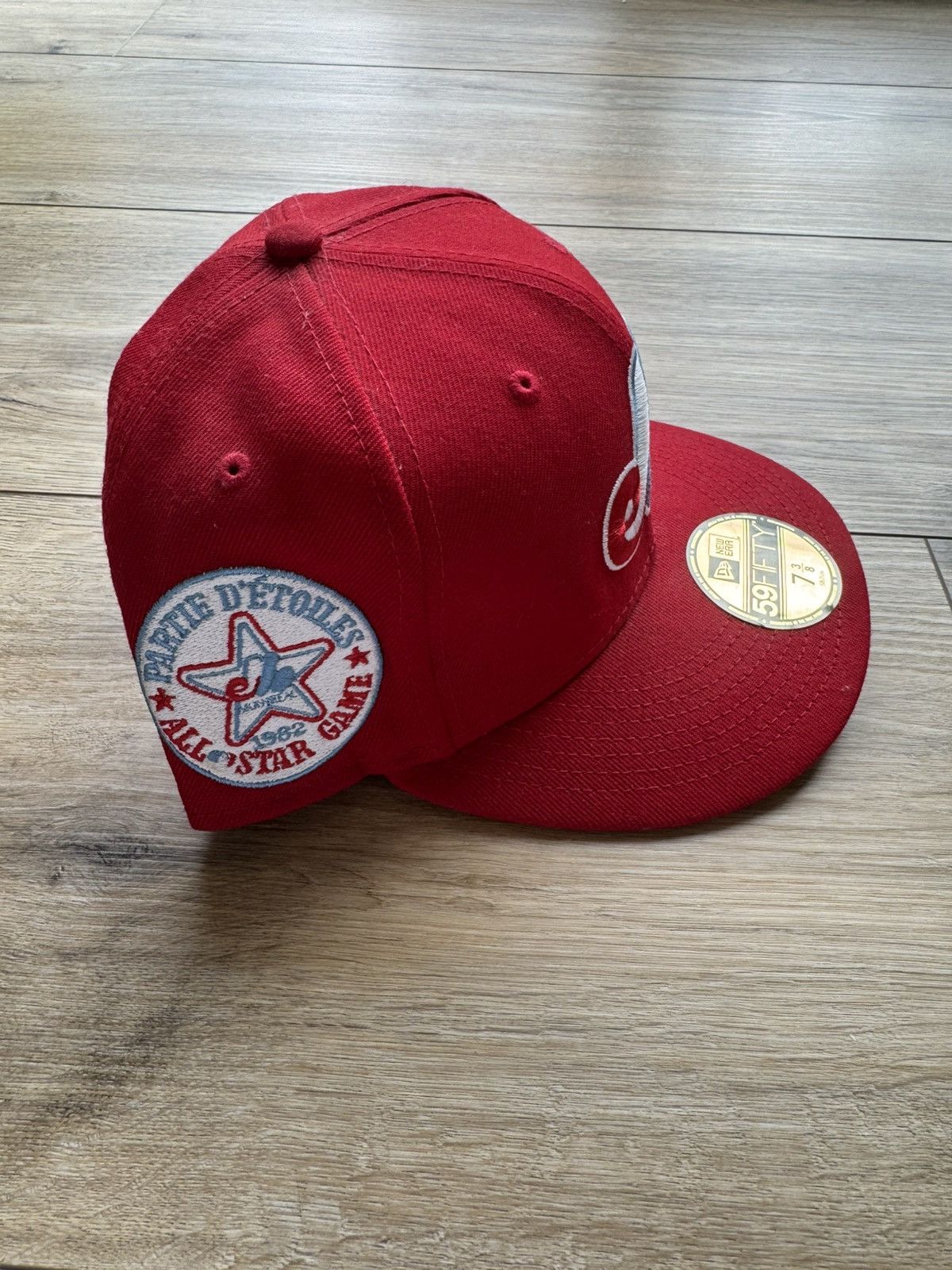 New Era Montreal Expos 59FIFTY Fitted Hat Red w/ 1982 All-Star Patch Size ONE SIZE - 2 Thumbnail