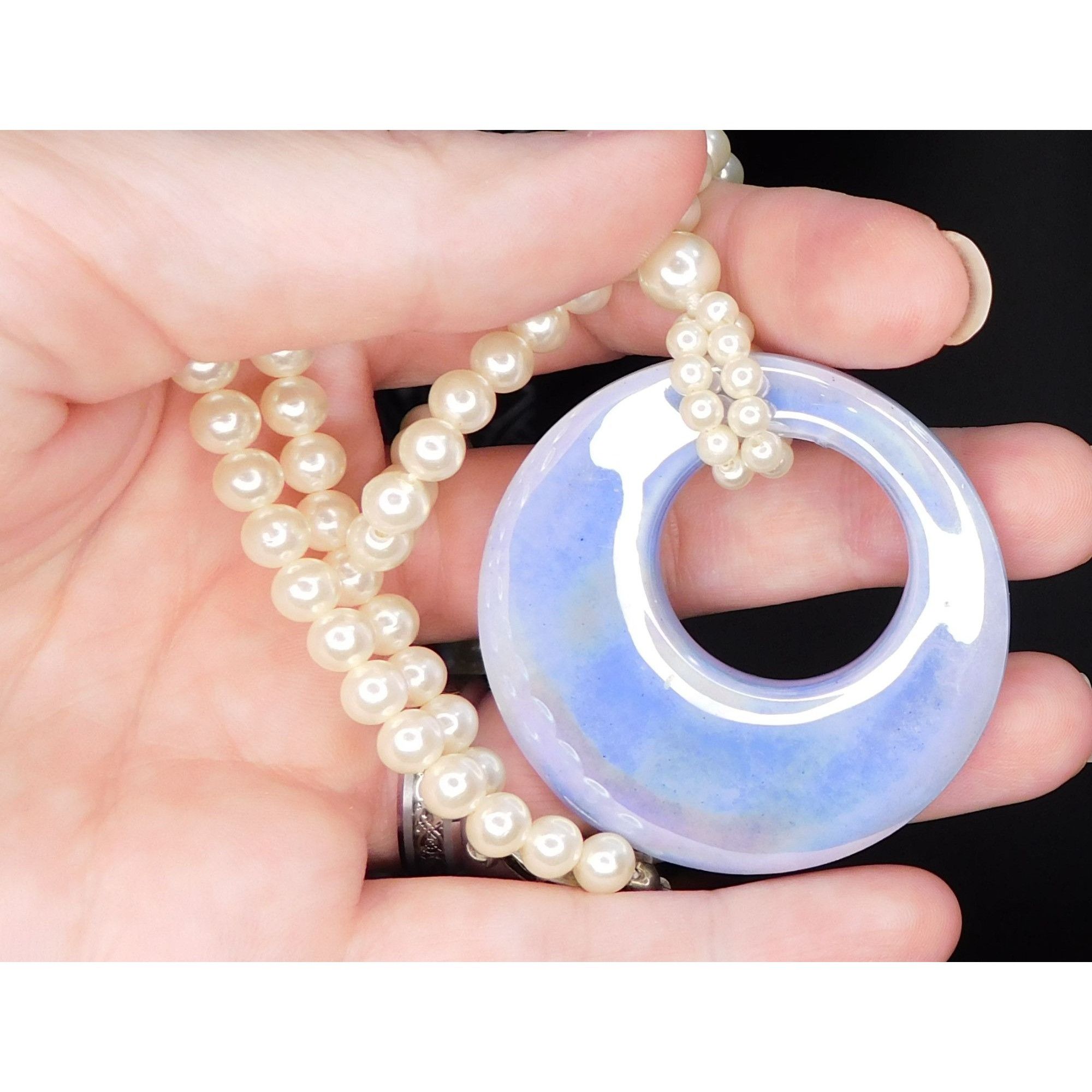 Other Ceramic Mermaidcore Purple Pendant Faux Pearl Beaded Necklac Size ONE SIZE - 2 Thumbnail