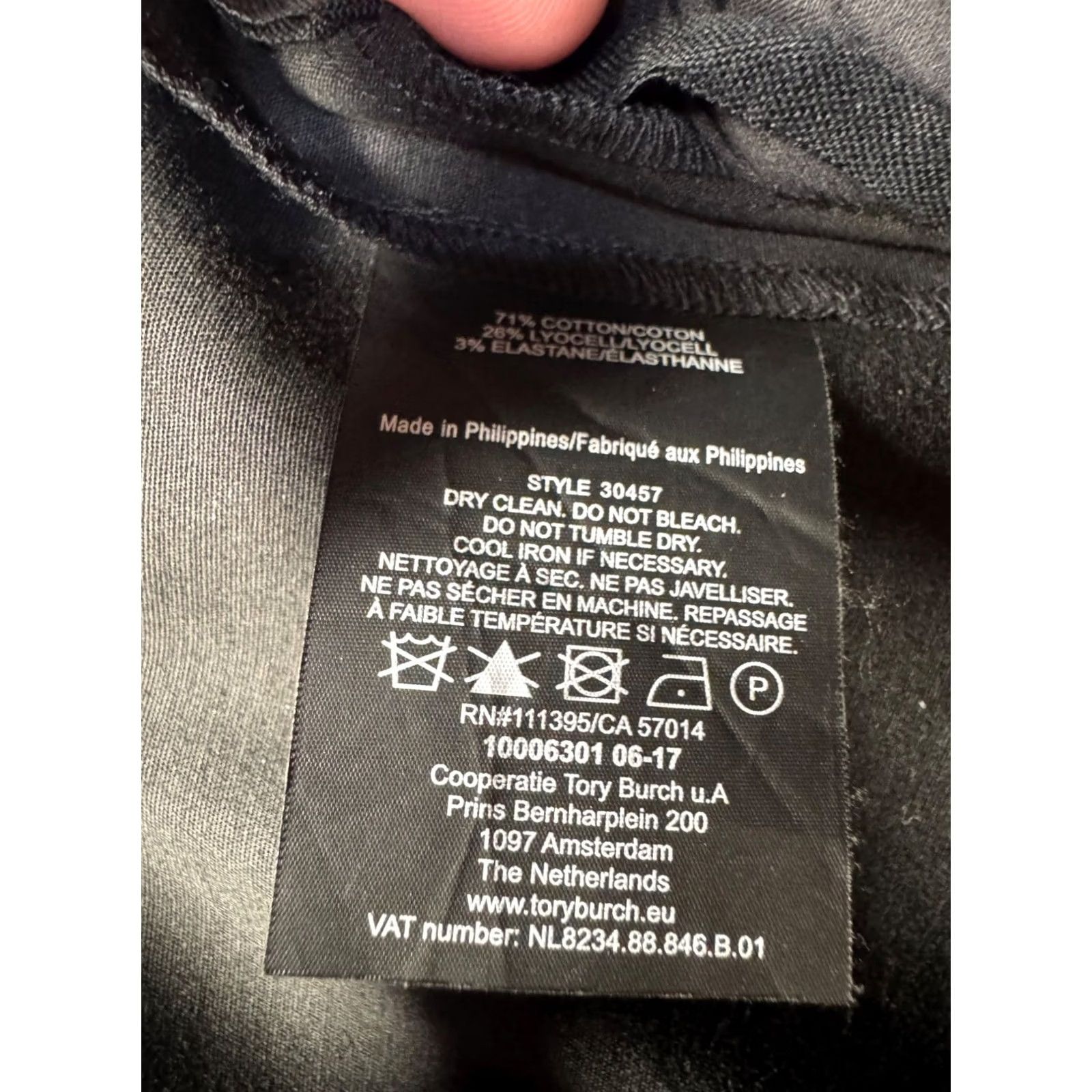 Tory Burch Tory Burch Black Stretch Cotton Blend Slim Fit Pants Size 12 Womens Dress Pants 12 Black Womens Size 34" / US 12 / IT 48 - 4 Thumbnail