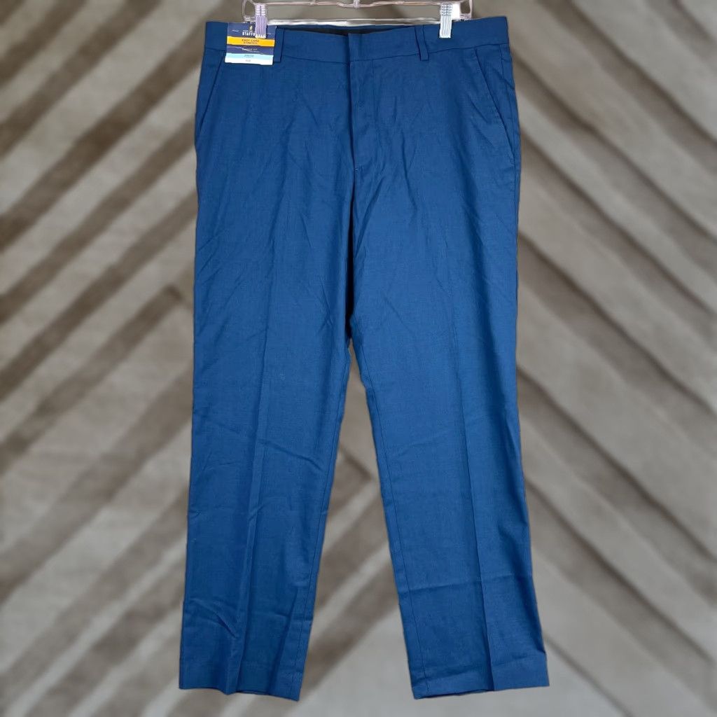 stafford mens classic fit stretch dress pant Stafford Double Front Pant, Tarmac / 31in