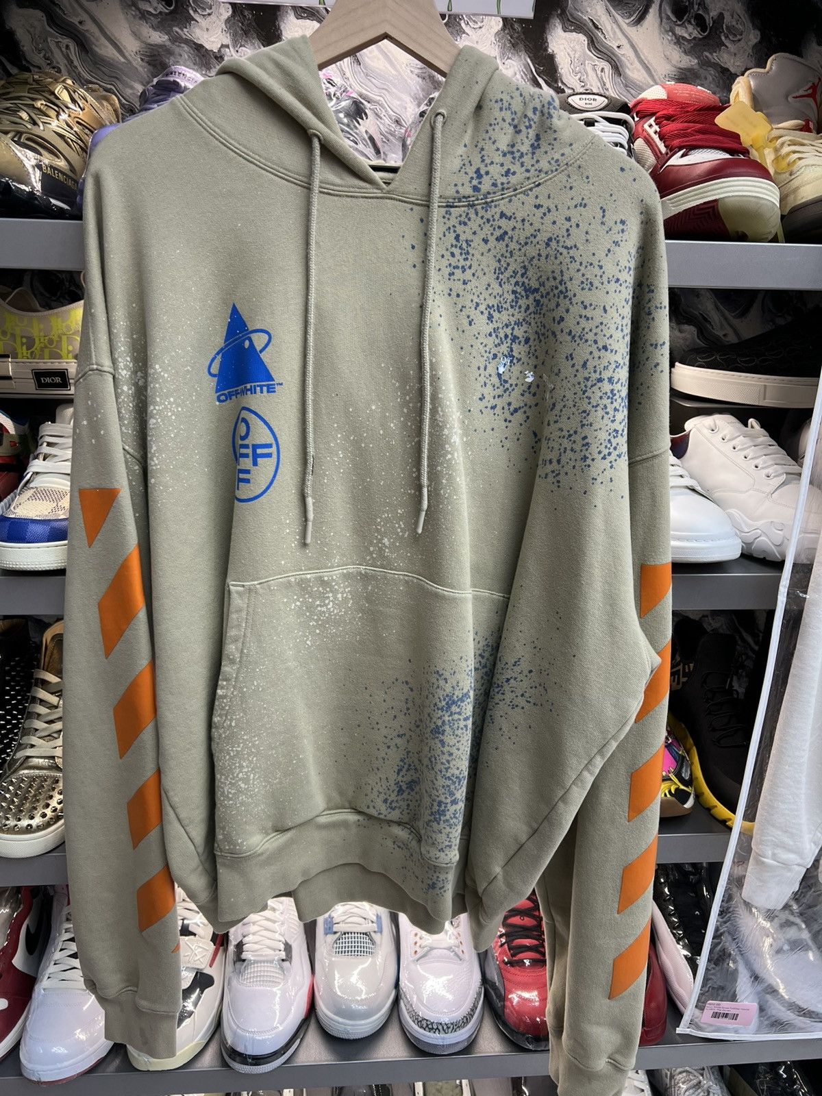 Off-White OffWhite Brown Paint Splatter Hoodie Size US XL / EU 56 / 4 - 1 Thumbnail