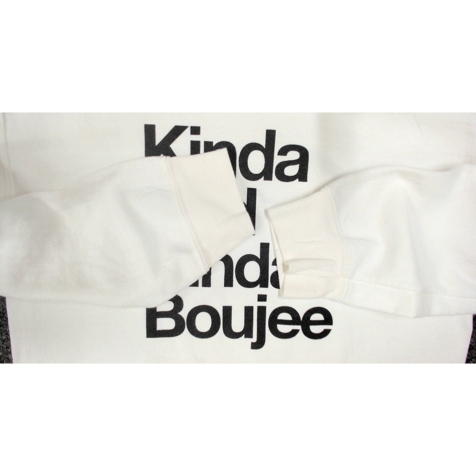 Gildan 2010s Kinda Bad Kinda Boujee Boxy White Sweatshirt Size S / US 4 / IT 40 - 8 Thumbnail