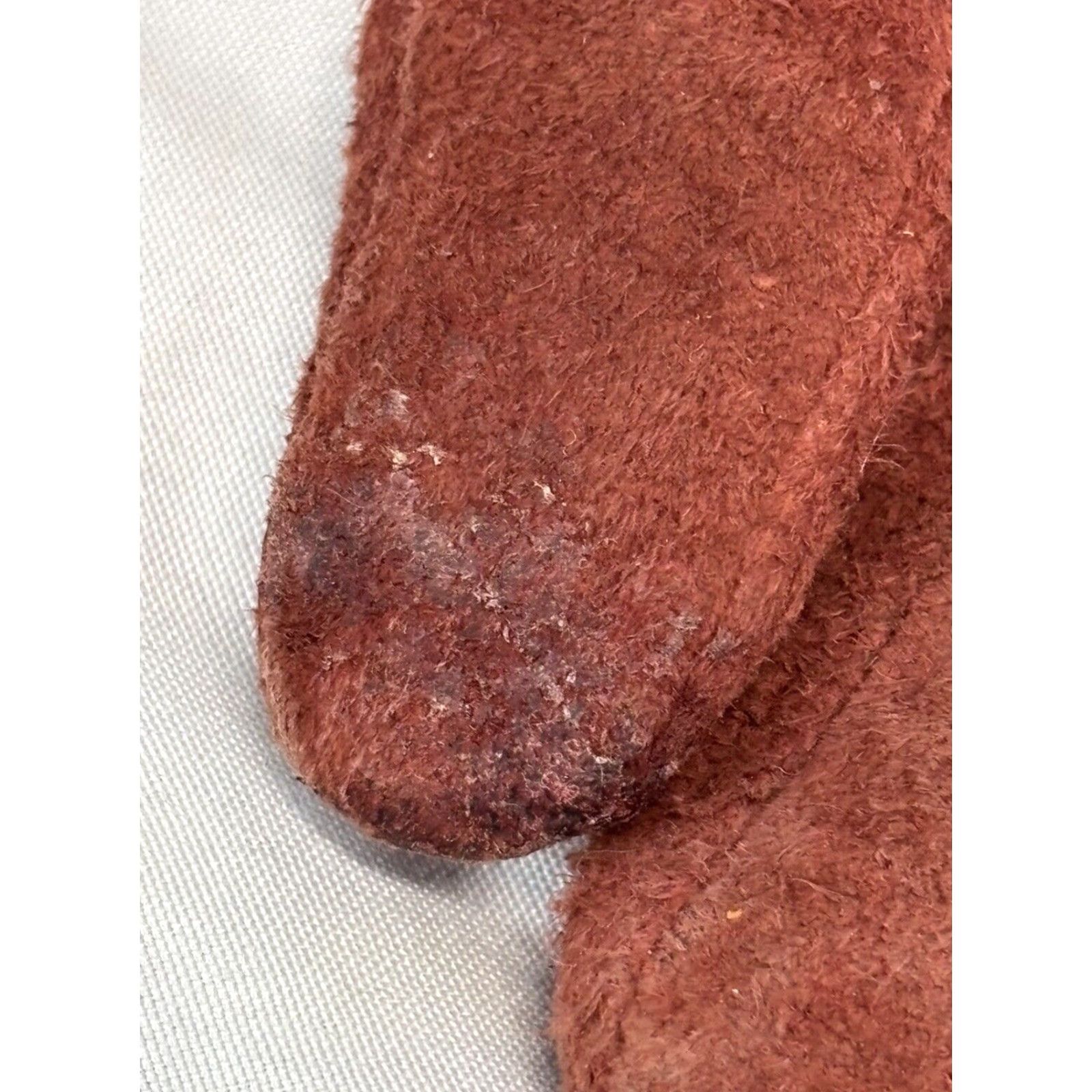 Wilson Wilson’s Leather Gloves Women’s L Red/rust Suede Real Fur Trim Size ONE SIZE - 5 Thumbnail