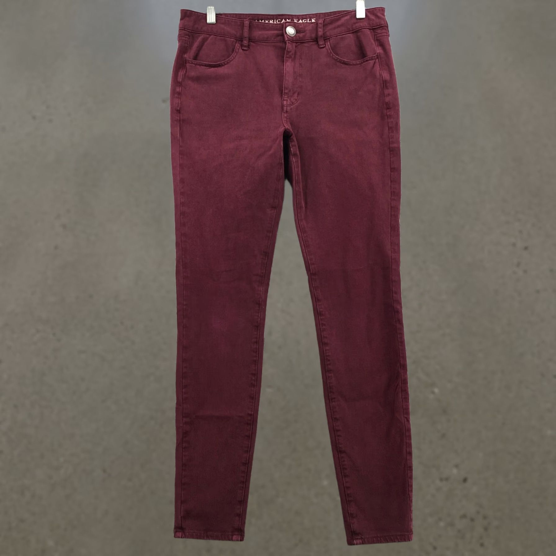 American Eagle Outfitters American Eagle Outfitters Hi-Rise Jegging Jeans Womens 8 Red Button Stretch Zip Adult Regular Size 8 Denim Warm Season 4-Pocket Size 30" / US 8 / IT 44 - 1 Thumbnail
