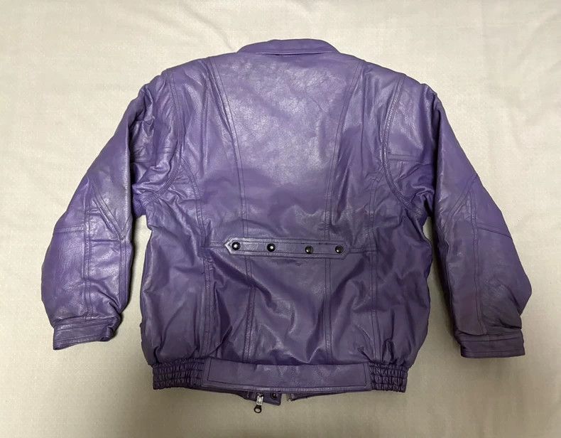 Yohji Yamamoto Vintage Purple Leather Jacket with Unique Details-2506 Size L / US 10 / IT 46 - 8 Thumbnail