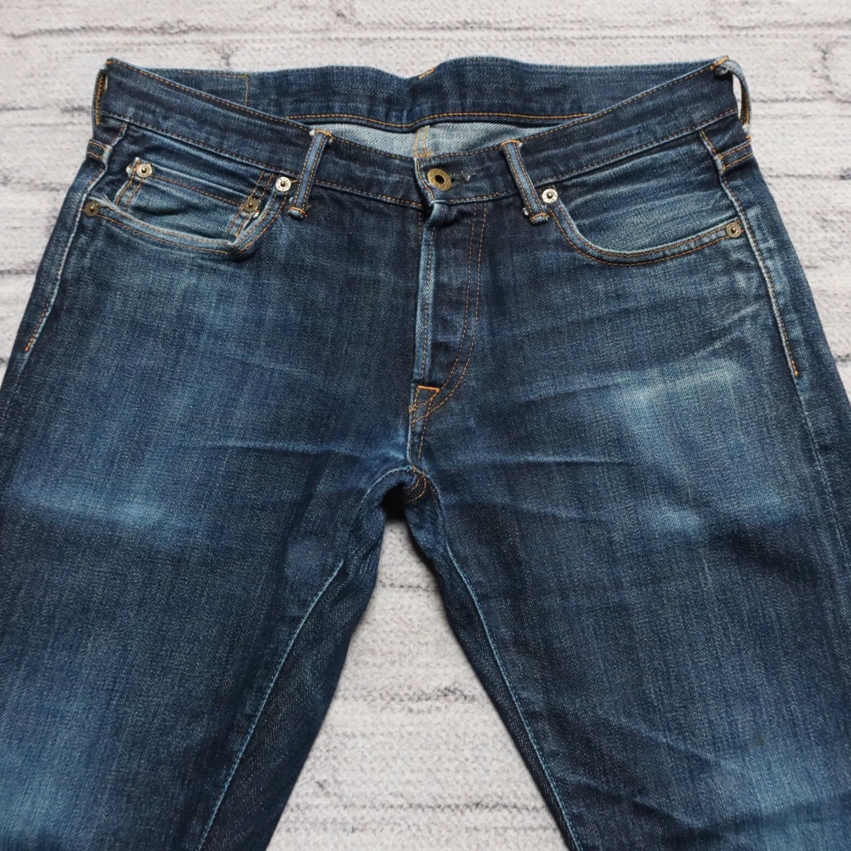 Japan Blue VINTAGE Japan Blue Circle Selvedge Denim Jeans Men 32 Dark Wash Distressed 28 Inseam Jeans Size US 32 / EU 48 - 2 Thumbnail