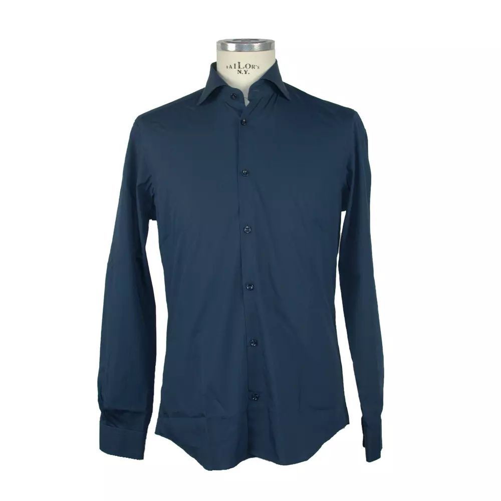 Designer Made in Italy Blue Cotton Shirt Grailed