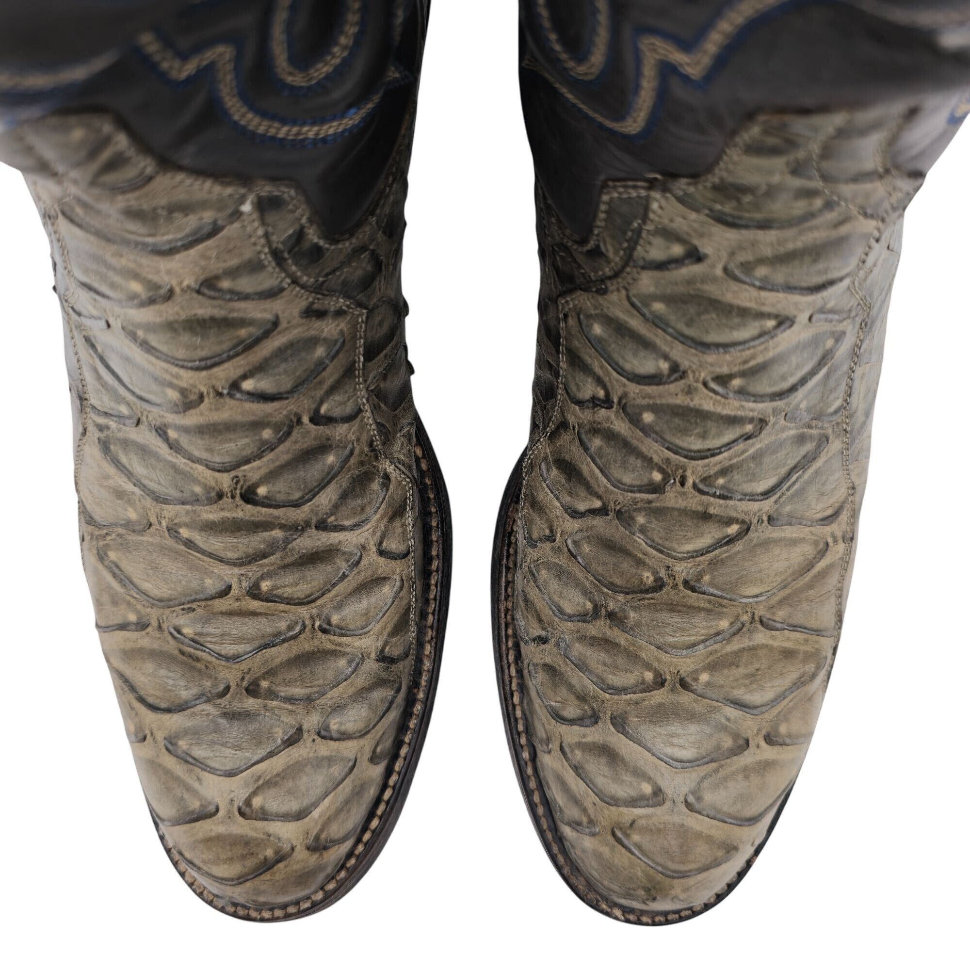 Other Vintage Pangolin Anteater Patina Gray Grey Round Toe Cowboy Size US 8.5 / EU 41-42 - 11 Thumbnail