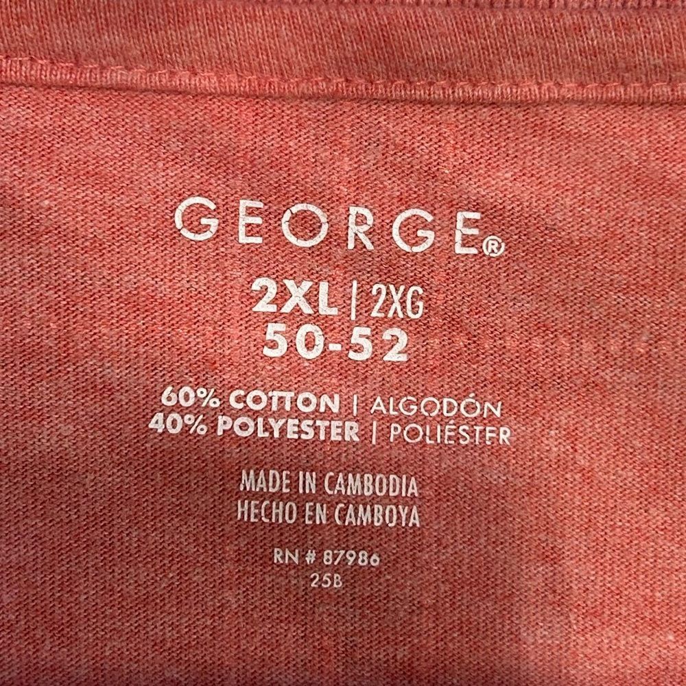 George George Plaid Rust Half Button Polo Shirt 2XL (50-52) Size US XXL / EU 58 / 5 - 3 Thumbnail