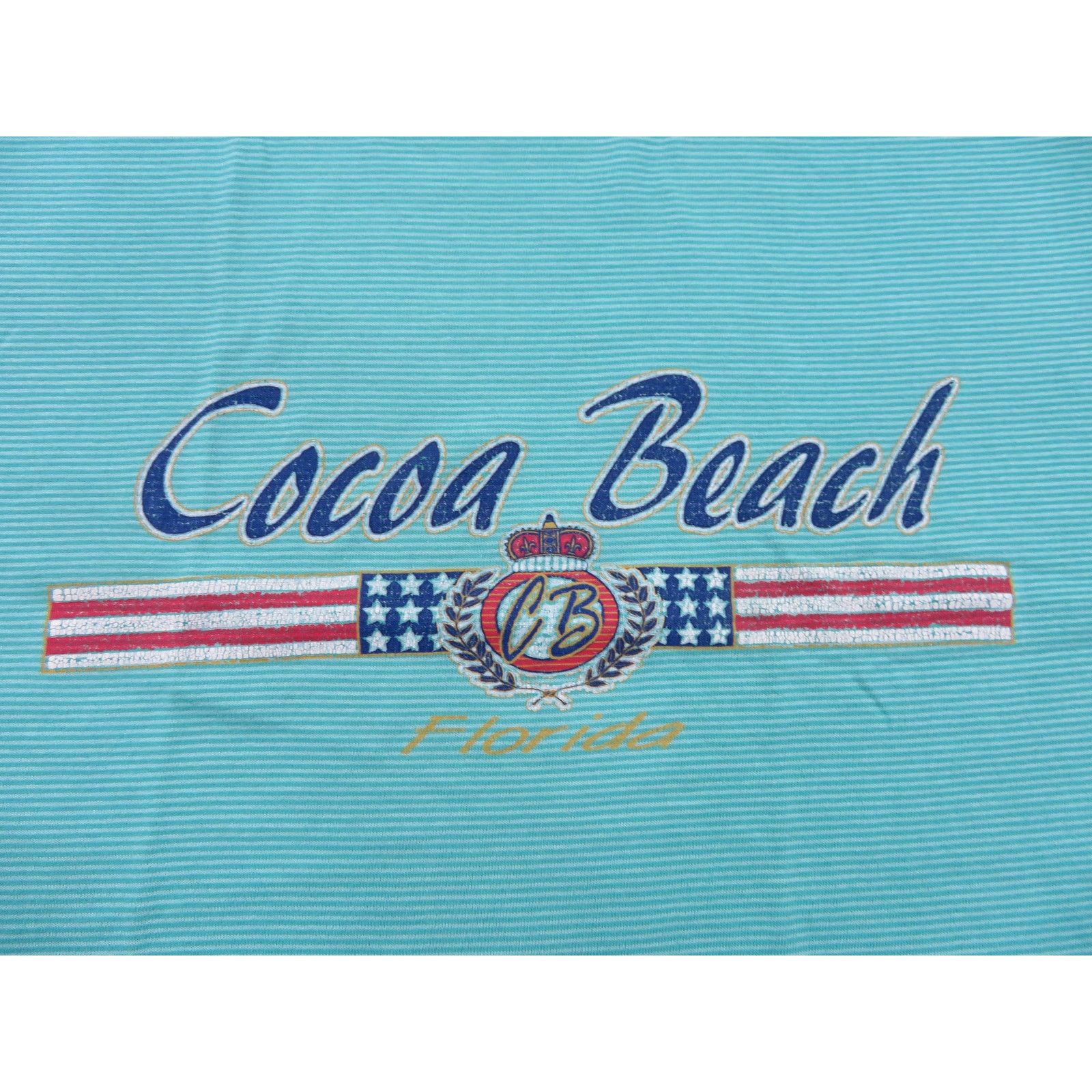 Other Cocoa Beach Florida Striped T-Shirt Green Sz XL 1990s Size US XL / EU 56 / 4 - 4 Thumbnail
