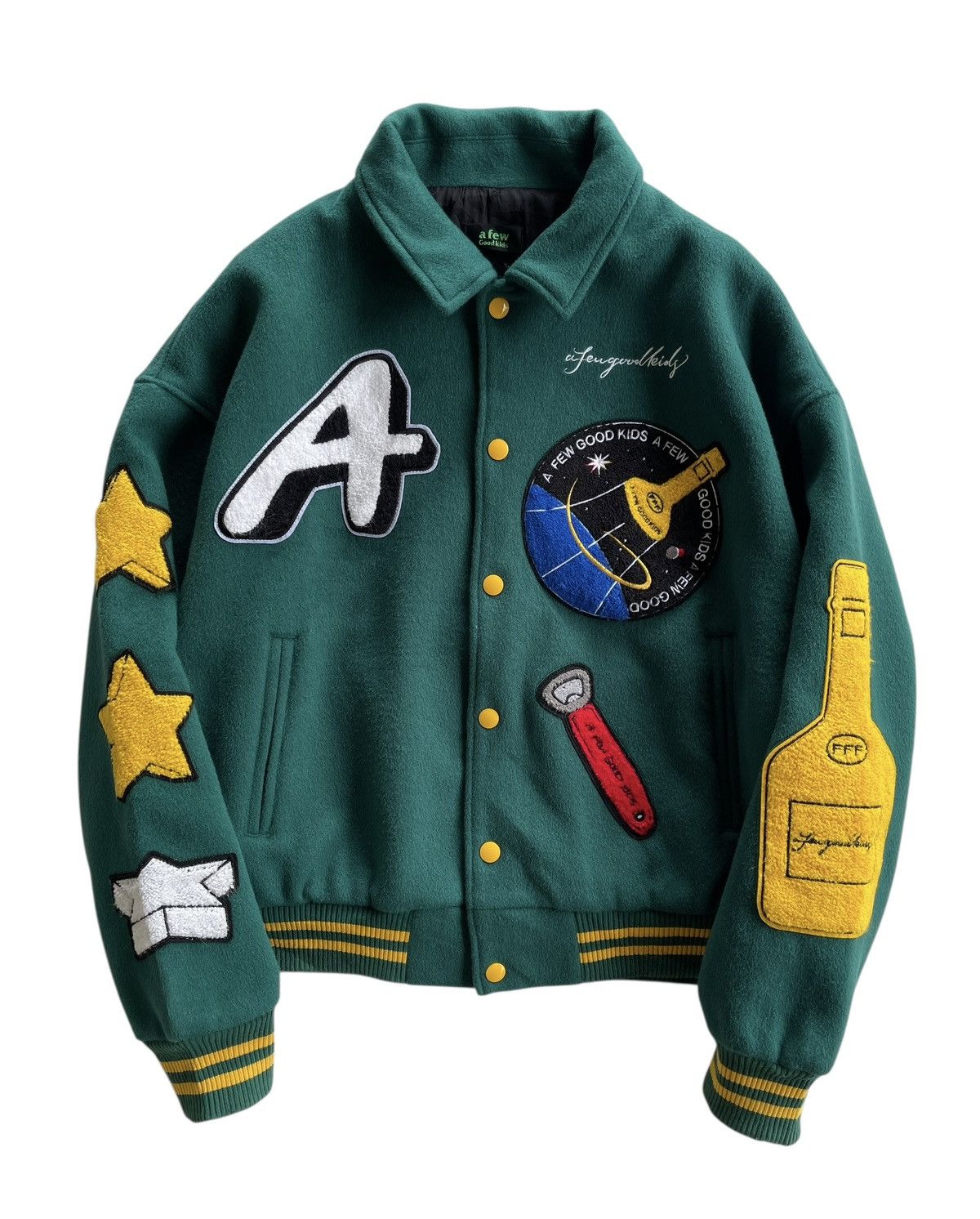 Japanese Brand A FEW GOOD KIDS Wool Varsity Jacket Size US L / EU 52-54 / 3 - 2 Thumbnail