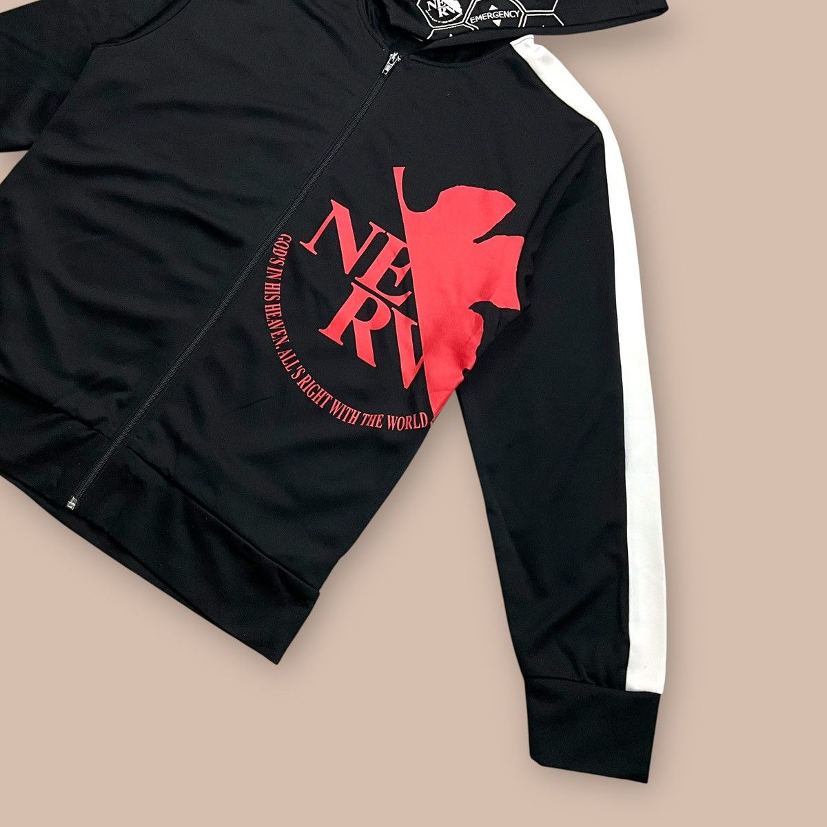 Anime 2012 Hello Kitty x Evangelion Nerv Zipper Polyester Hoodie Size US M / EU 48-50 / 2 - 8 Thumbnail
