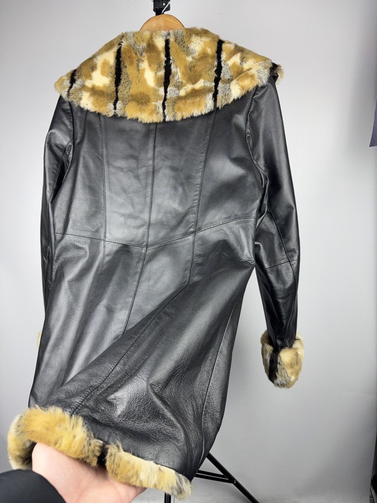 Japanese Brand Woodpecker Leather Coat Faux Fur Collar Casual Collection Size M / US 6-8 / IT 42-44 - 10 Thumbnail