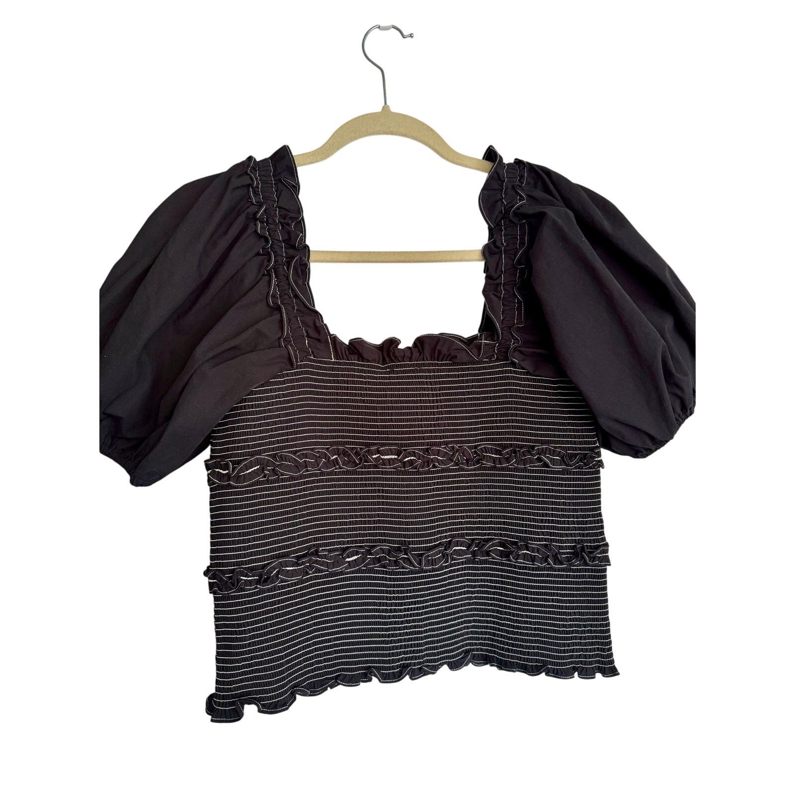Other Hofmann Copenhagen Fraya Off Shoulder shirred top sz 42 NWT Size L / US 10 / IT 46 - 7 Thumbnail