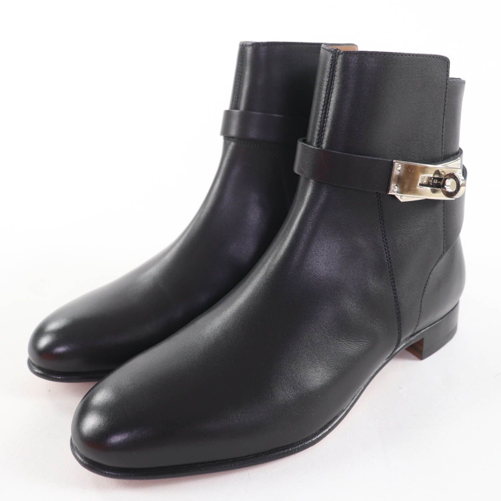 Hermes Hermes Hermès Neo Kelly Buckle35.5 Leather Short Boots Leather Shoes DUTY FREE for USA Size ONE SIZE - 1 Thumbnail