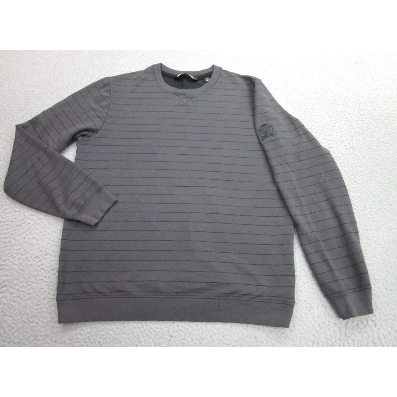 TravisMathew Travis Mathew Sweater Mens Medium Gray Striped Crewneck Pullover Crest Logo Peru Size US M / EU 48-50 / 2 - 2 Thumbnail