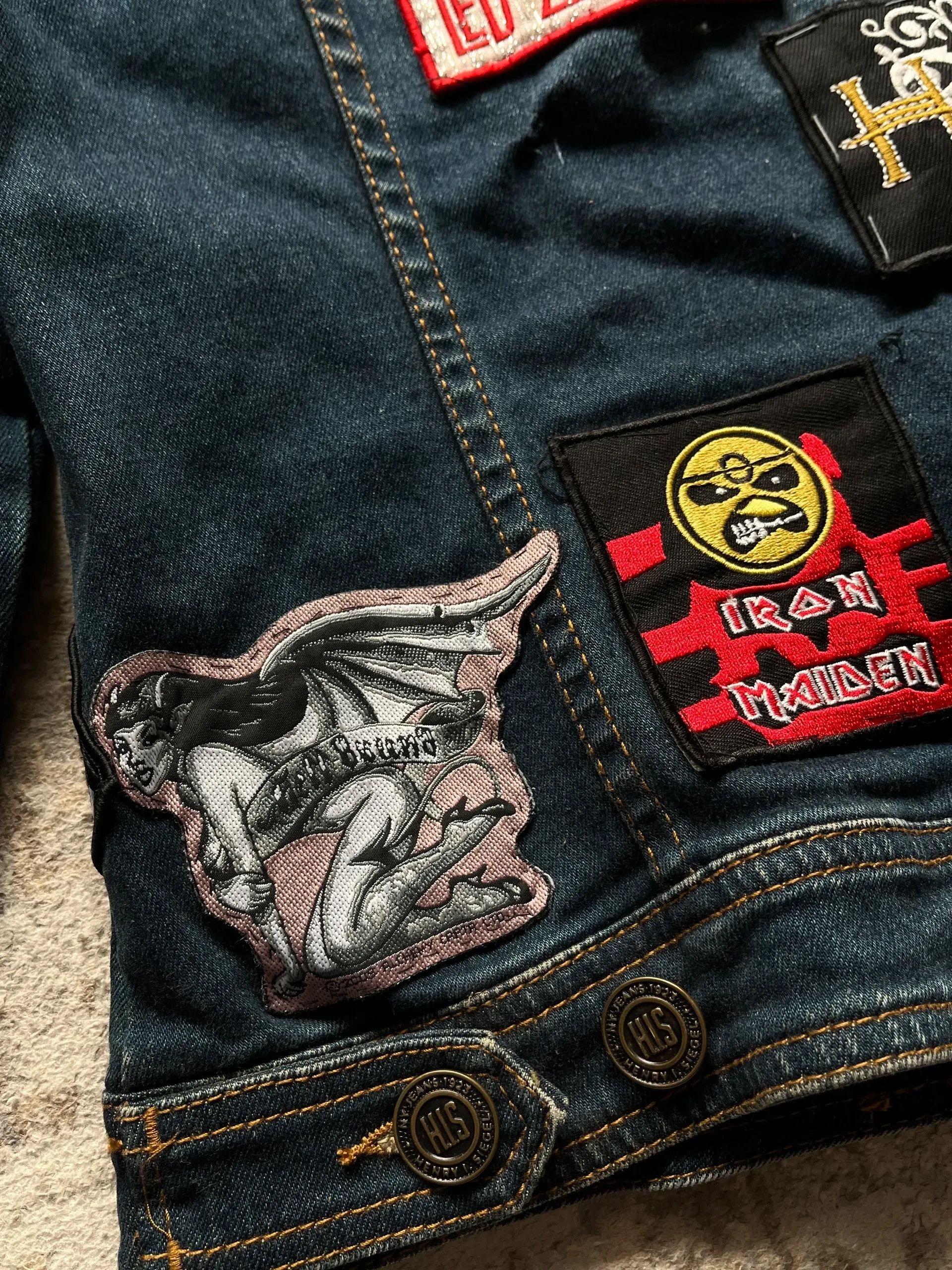 Other HIS Denim Jacket Rock Band Patch Work Sz M Rare Size US M / EU 48-50 / 2 - 13 Thumbnail