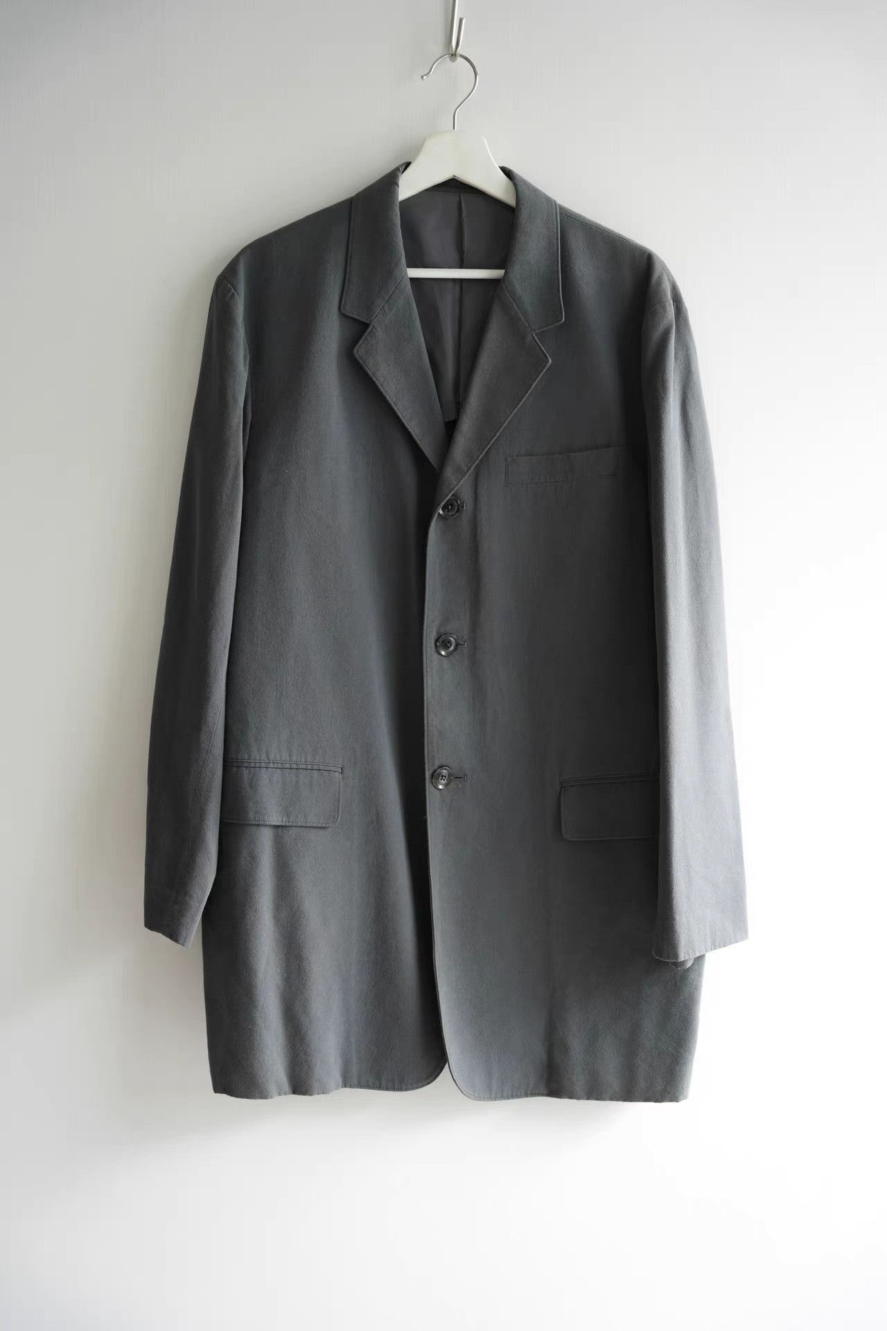 Yohji Yamamoto Gray Long Button-Front Coat Size US M / EU 48-50 / 2 - 1 Thumbnail