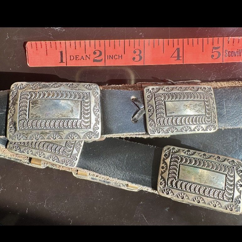 Other VINTAGE 1980s JAMES SHAY NAVAJO STERLING SILVER CONCHO BELT Size ONE SIZE - 11 Thumbnail
