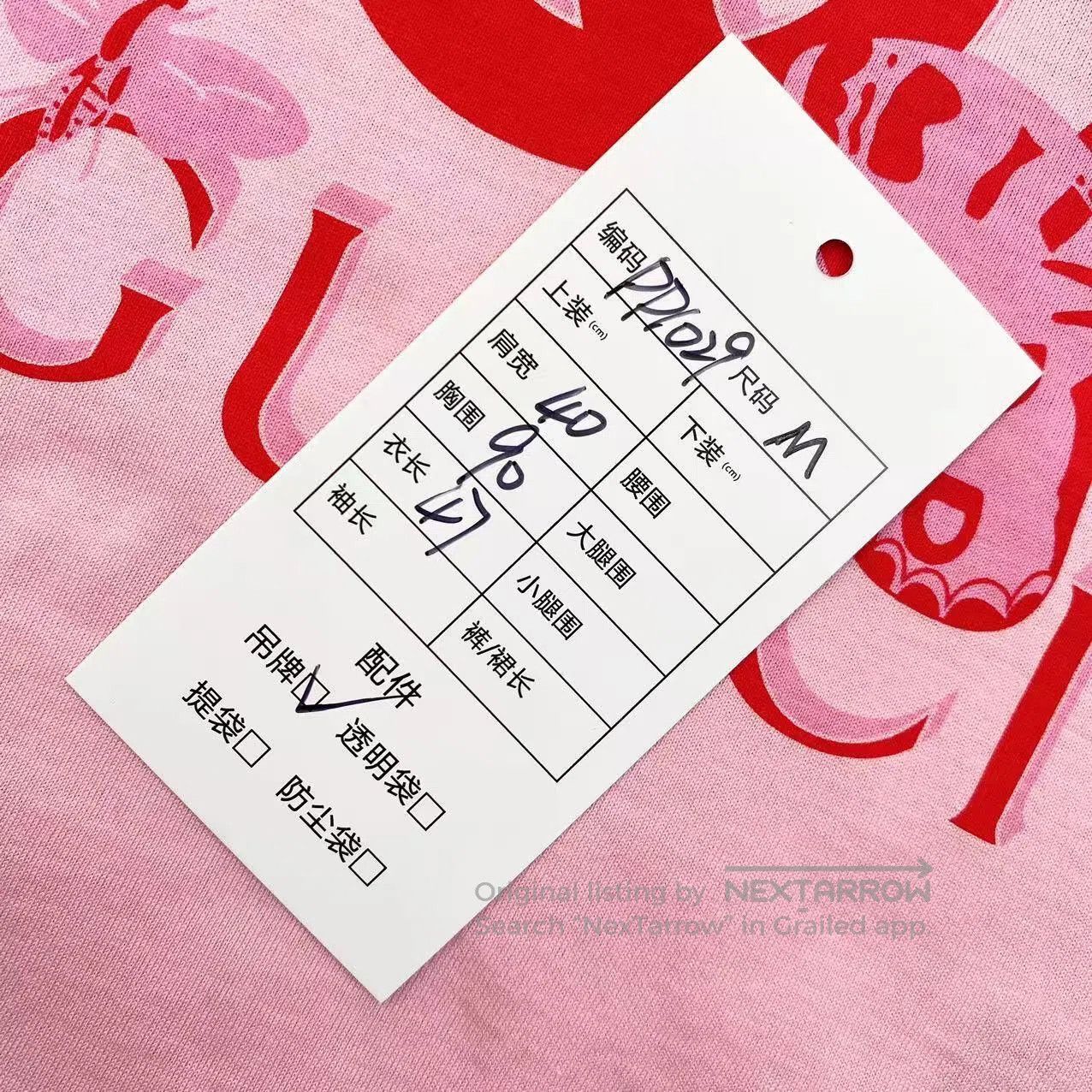 Gucci Guicci 24SS pink butterfly logo embroidered short sleeves| Size M / US 6-8 / IT 42-44 - 7 Thumbnail