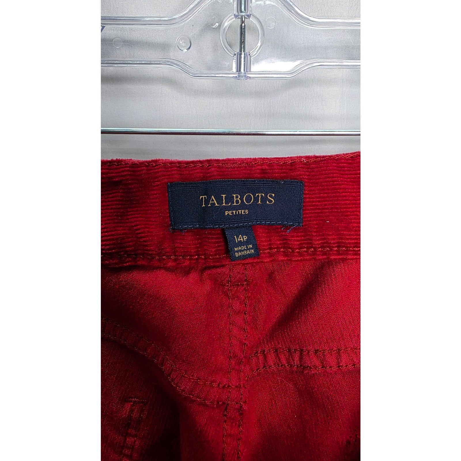 Other Talbots Red Classic Wide Leg Curvy Corduroy Women's Pants Size 35" - 7 Thumbnail