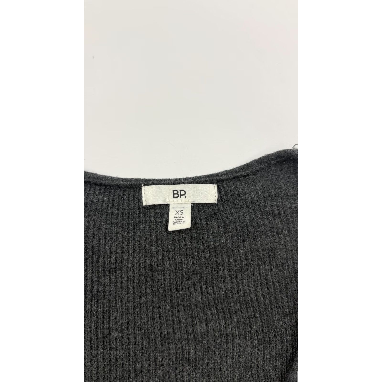 Vintage BP. Sweater Pullover Womens XS Gray Waffle Knit Scoop Neck Long Sleeve Cropped Size XS / US 0-2 / IT 36-38 - 4 Thumbnail