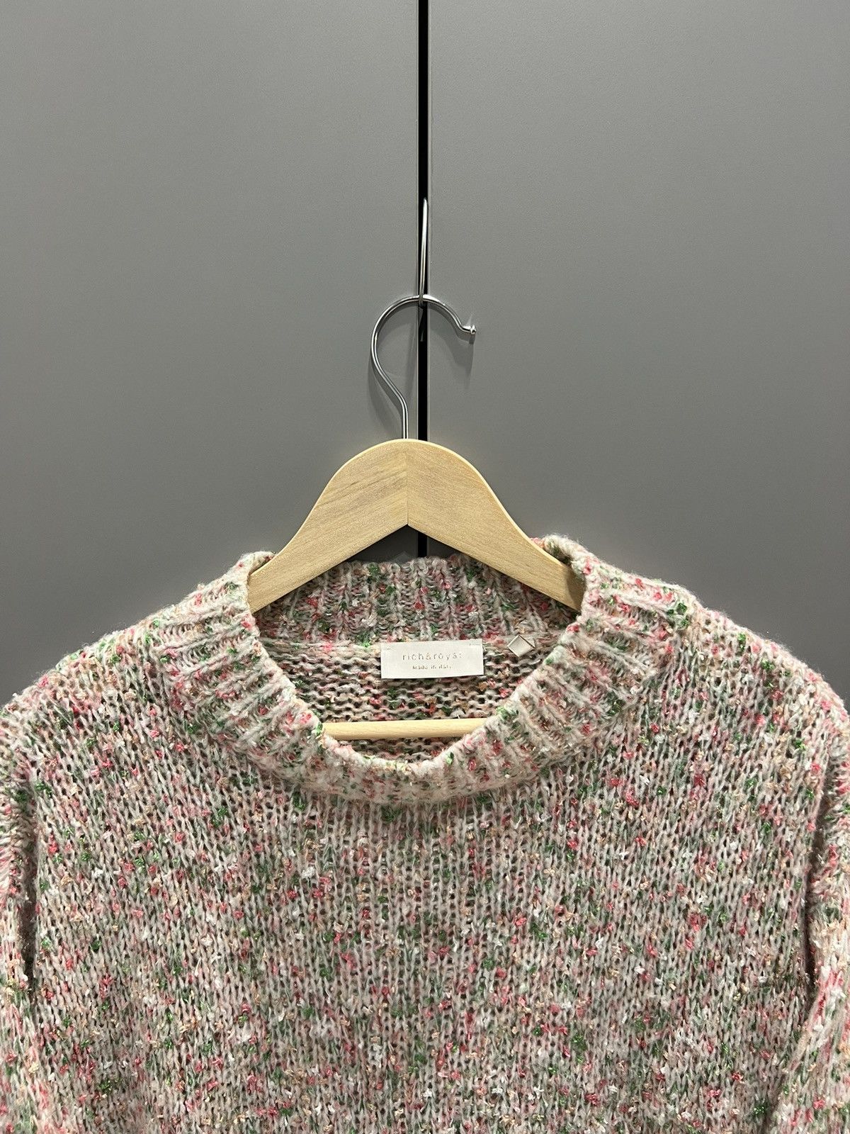 If Six Was Nine Rich Royal Sweater Made in Italy Floral Knit Crew Neck Size M / US 6-8 / IT 42-44 - 7 Thumbnail