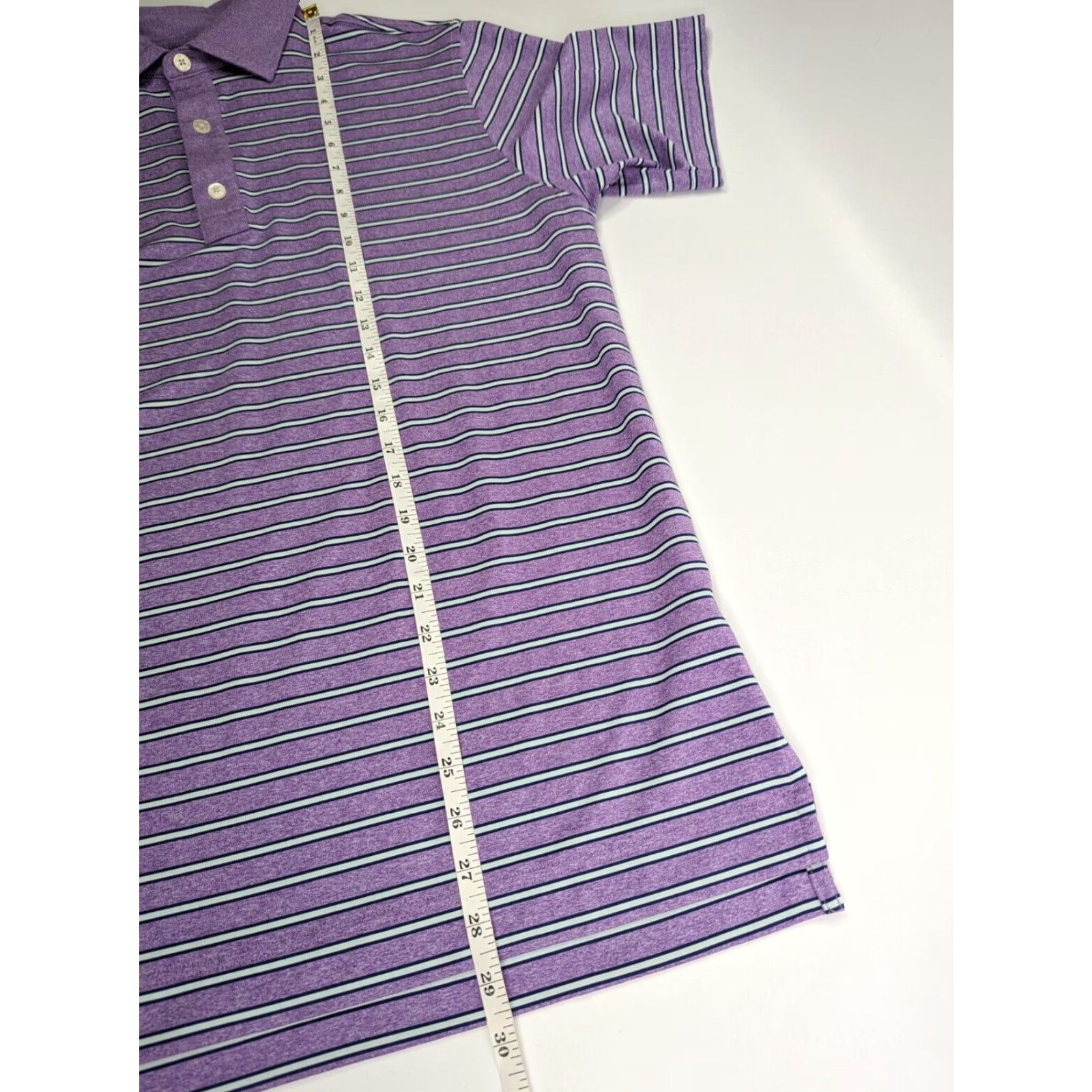 Footjoy FootJoy Polo Shirt Mens M Purple Striped Golf Breathable Stretch Easy Care Short Sleeve - Preppy Casual Activewear Size US M / EU 48-50 / 2 - 3 Thumbnail