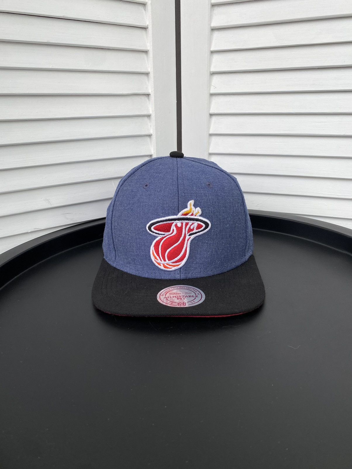 Mitchell & Ness × NBA Mitchell Ness Miami Heat NBA Basketball Denim Snapback Cap Size ONE SIZE - 1 Thumbnail