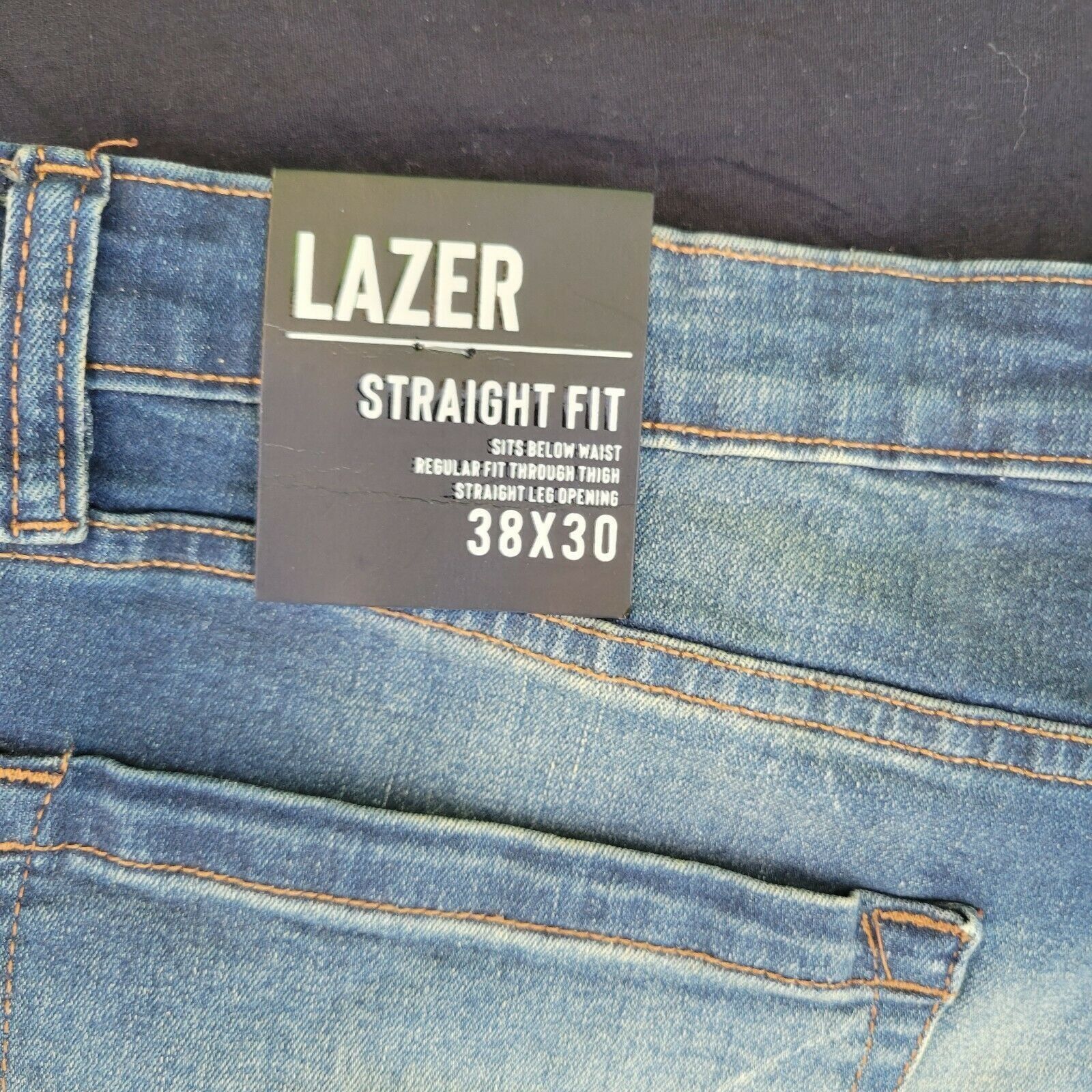 Other Men's Lazer Straight Fit Jeans. Size 38x30. Faded Blue. Size US 38 / EU 54 - 6 Thumbnail