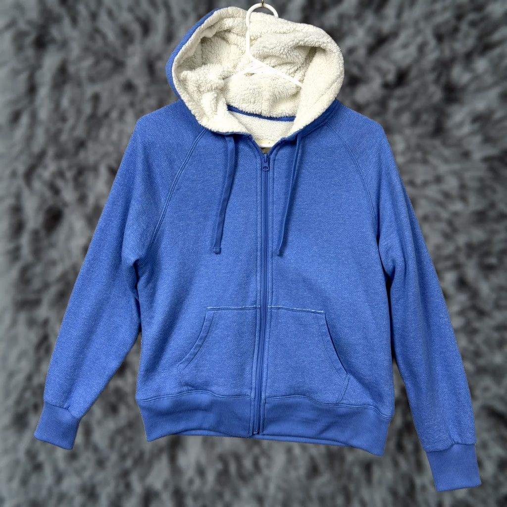 Faded Glory Faded Glory Hoodie Womens L 12-14 Blue Full Zip Sherpa Lined Winter Cabincore Hoodie Womens L 12-14 Blue Full Zip Sherpa Lined Winter Cabincore Size XL / US 12-14 / IT 48-50 - 1 Thumbnail