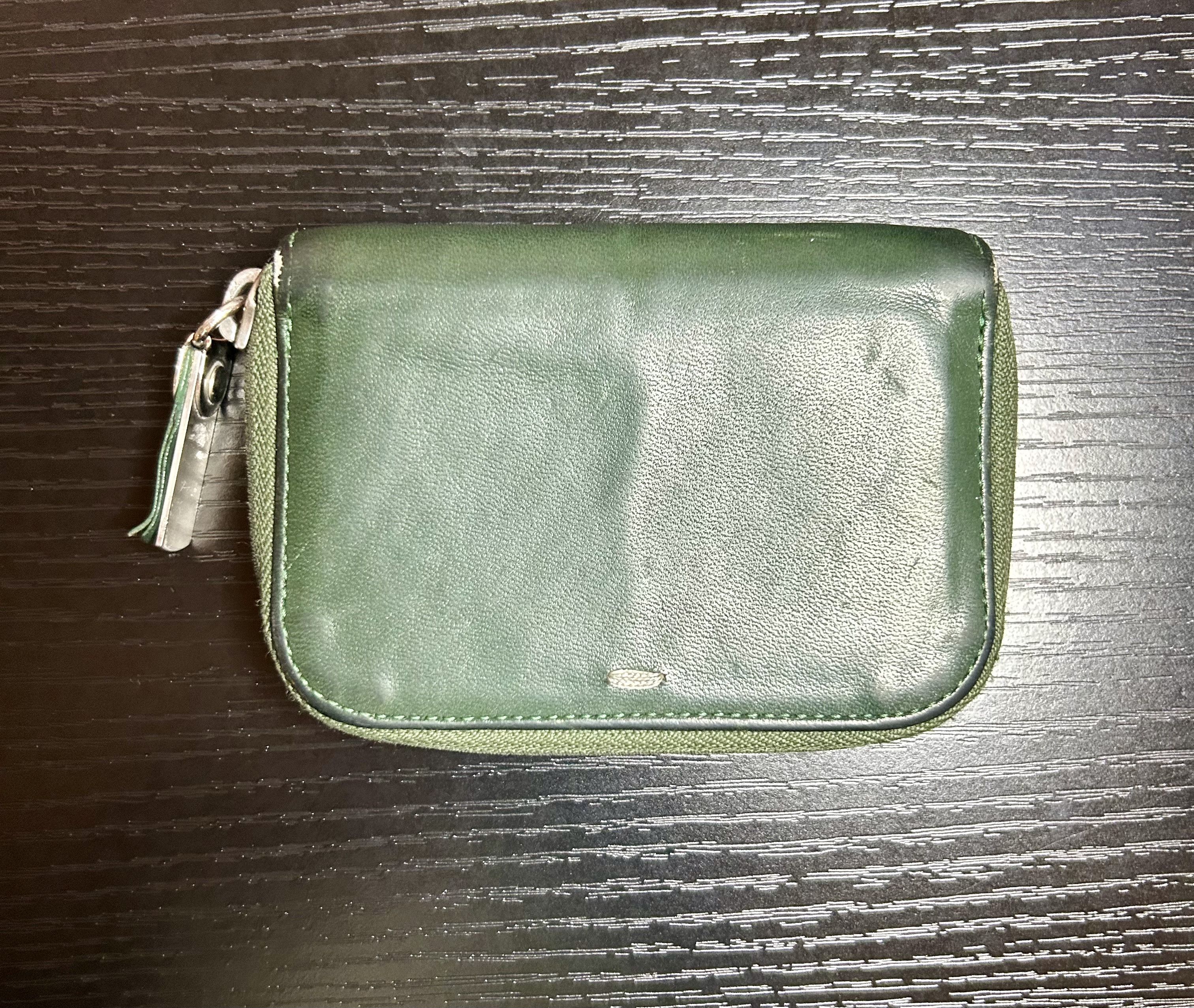 ★MM6 Maison Margiela★ Logo Zip Around Half Wallet Green Gl Maison Margiela MM6 masion margiela zip snap half wallet