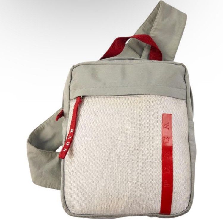 Prada PRADA SPORT 1999 LINEA ROSSA SLING BACKPACK BAG WHITE RARE Size ONE SIZE - 1 Thumbnail