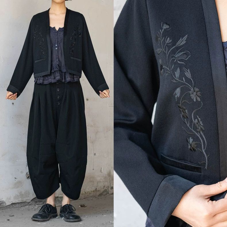 Kenzo KENZO Shiny wool embroidered coat vintage Size M / US 6-8 / IT 42-44 - 2 Thumbnail