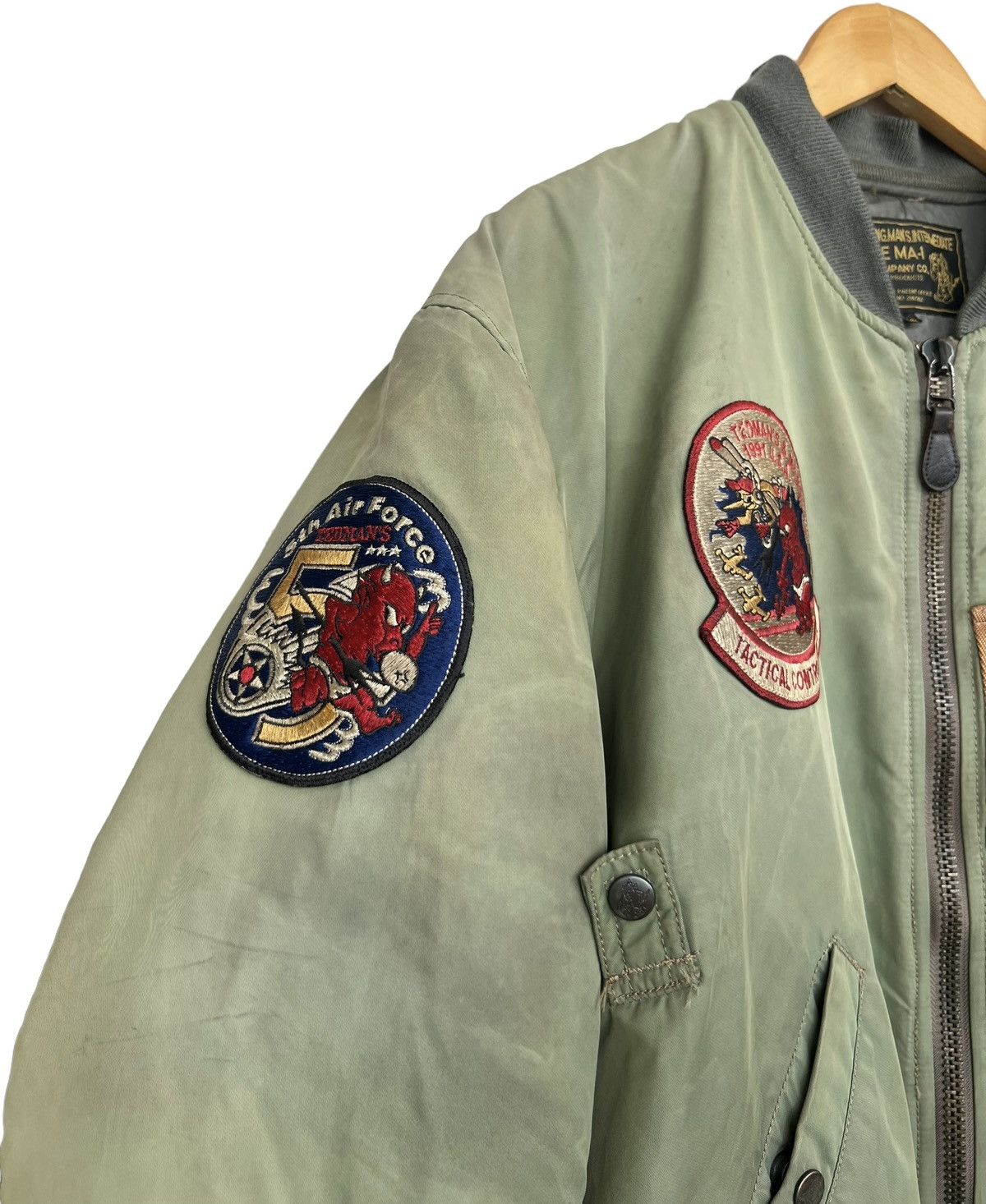 Tedman Vtg USAF Tedman Ted Company MA1 Sunfaded Baggy Bomber Jacket Size US L / EU 52-54 / 3 - 11 Thumbnail