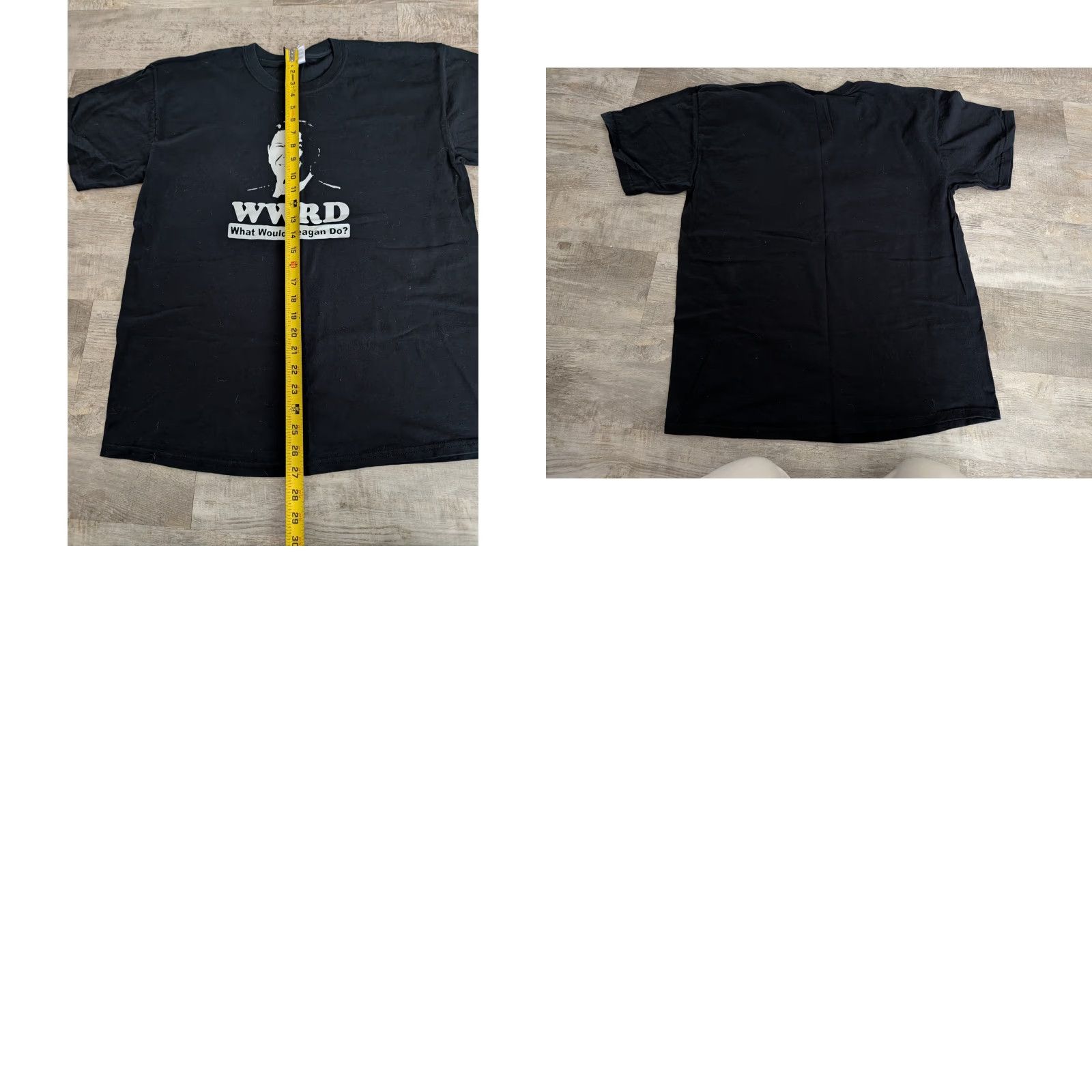 Gildan VINTAGE Gildan Black T-Shirt Mens Large Reagan WWRD Graphic Print POTUS Ronald Reagan 90s? Size US L / EU 52-54 / 3 - 8 Thumbnail