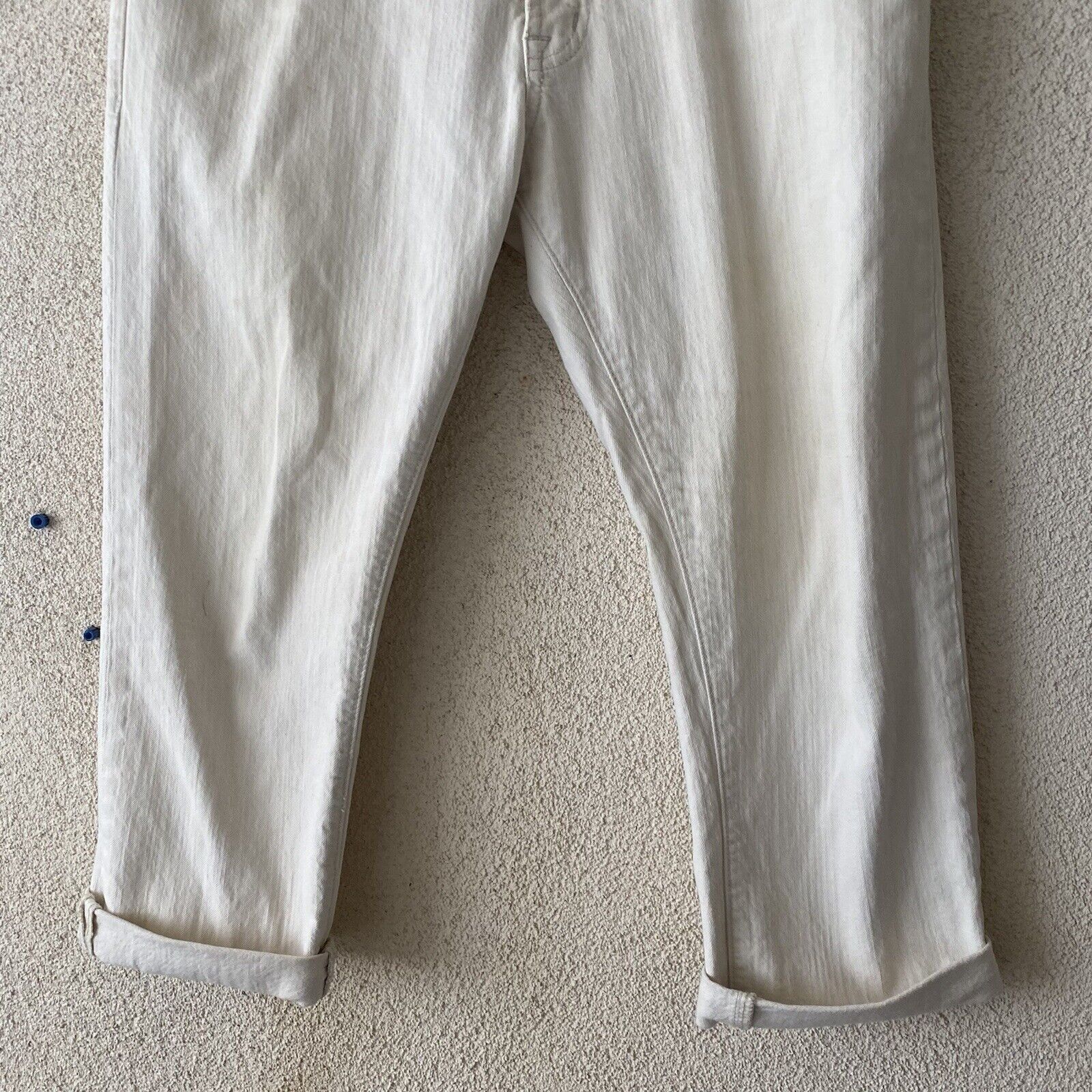 Current/Elliot Current Elliott Womens Jeans White Cropped Straight Midrise Size 28" / US 6 / IT 42 - 2 Thumbnail