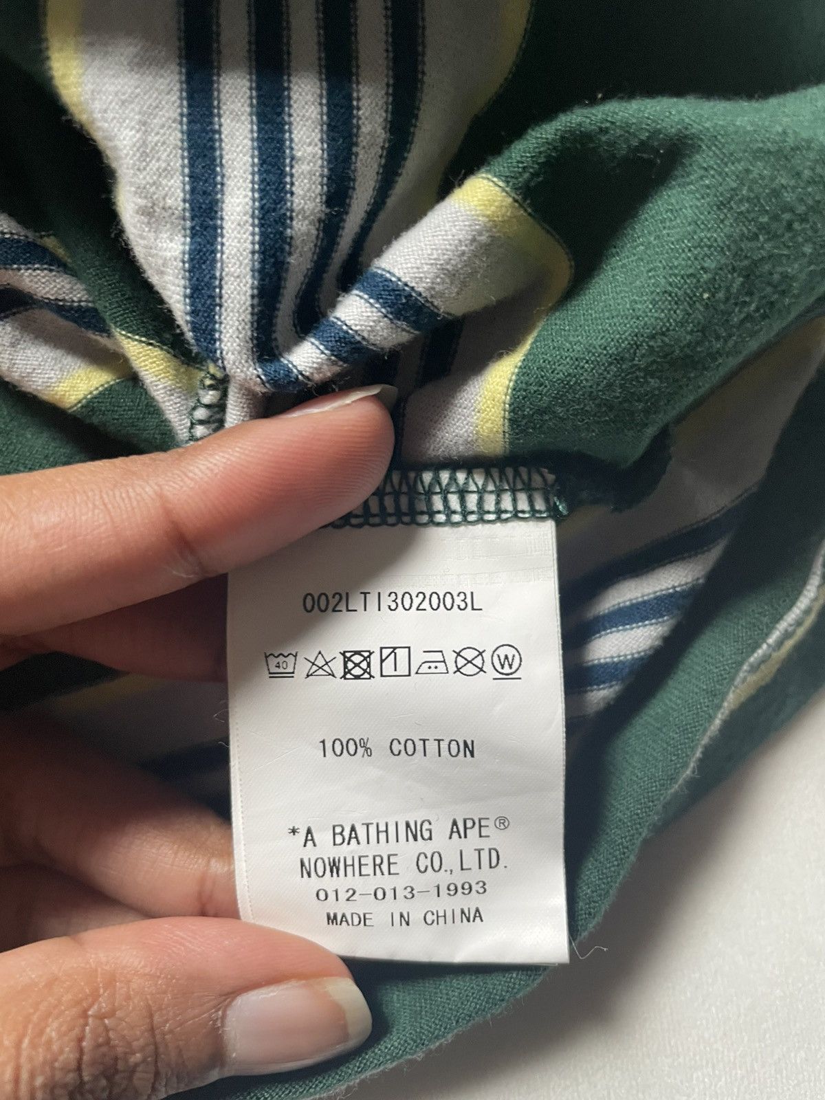 Bape Bape Baby Milo green and white striped long sleeve shirt. XS Size XS / US 0-2 / IT 36-38 - 4 Thumbnail