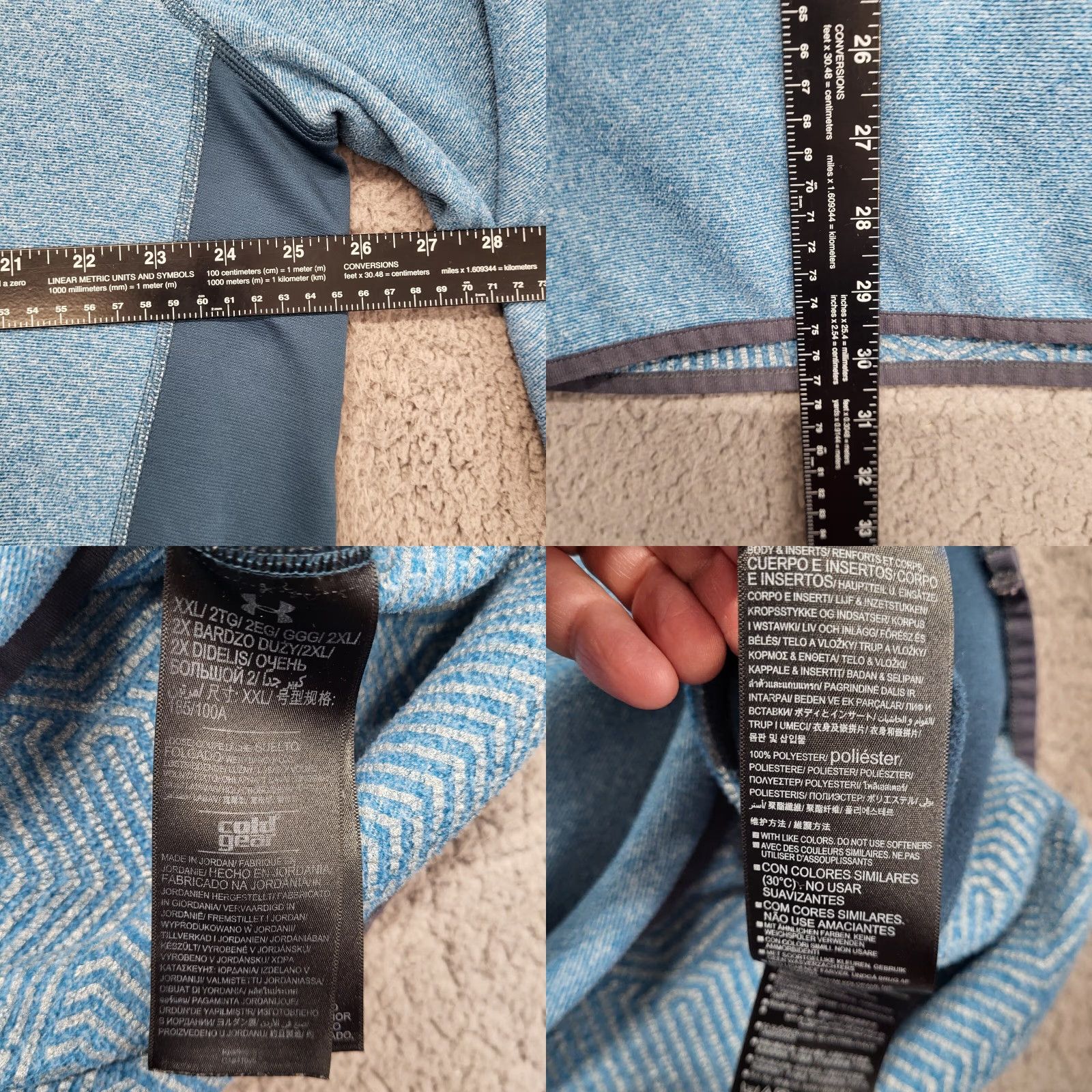 Under Armour Under Armour Sweater Men 2XL Blue 1/4 Zip Mock Neck Loose Cold Gear Thermal Knit Pullover Sports Comfort Spacer Weekender Size US XXL / EU 58 / 5 - 8 Thumbnail