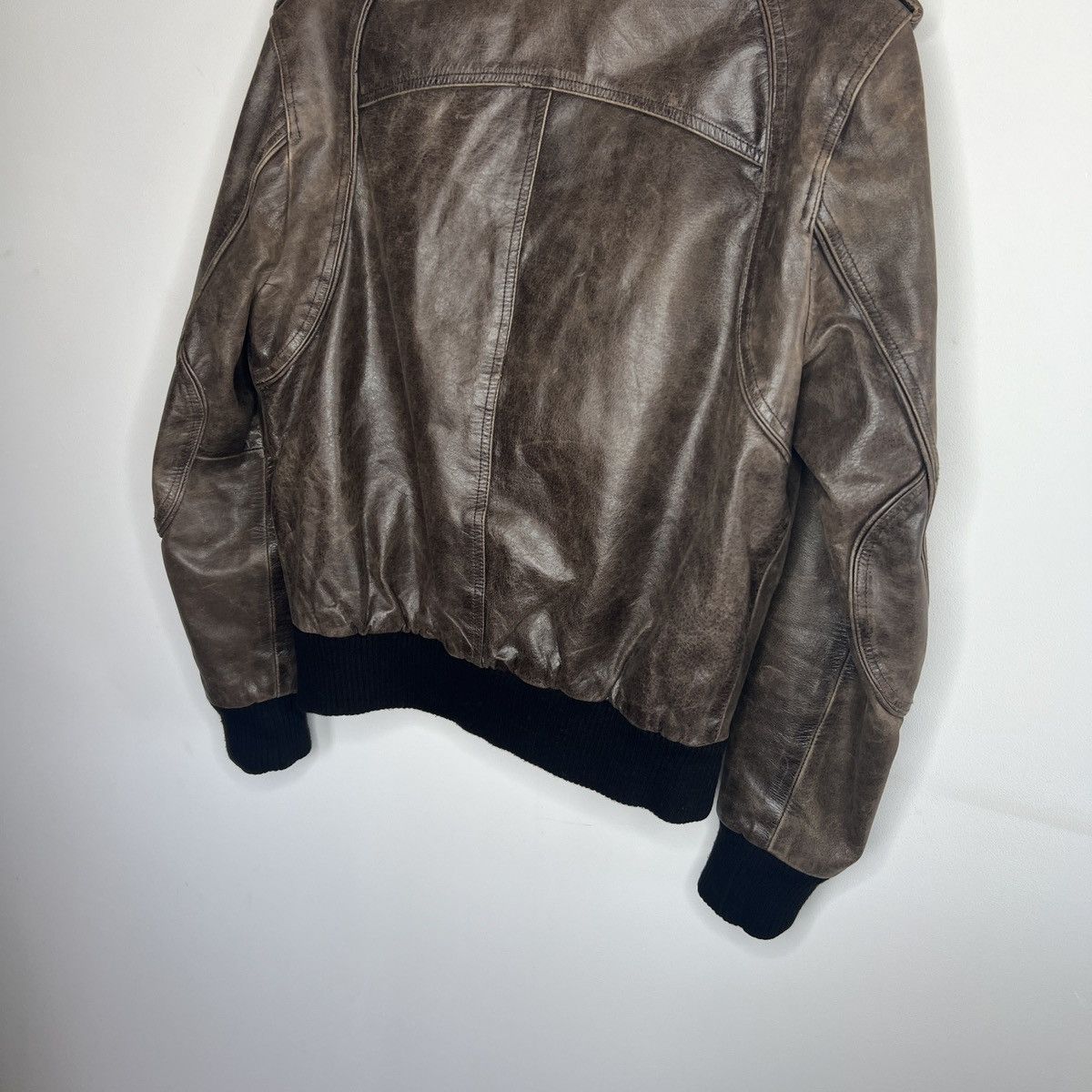 Leather × Vintage Vintage Brown Leather Motor Biker Jacket Trucker Genuine Size US M / EU 48-50 / 2 - 11 Thumbnail