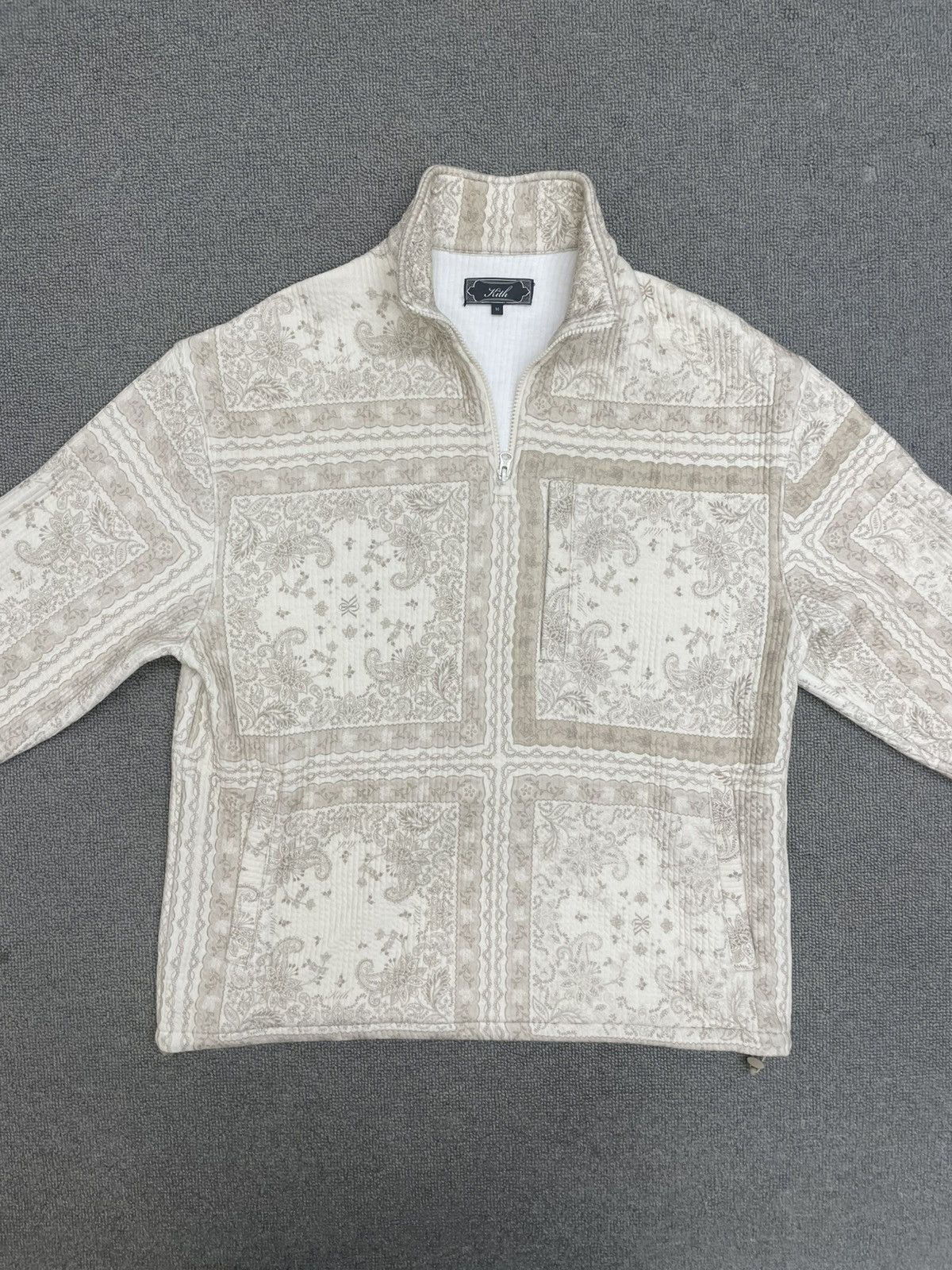 Kith Kith Beige Paisley 1/4 Zip Pullover Size US M / EU 48-50 / 2 - 1 Thumbnail
