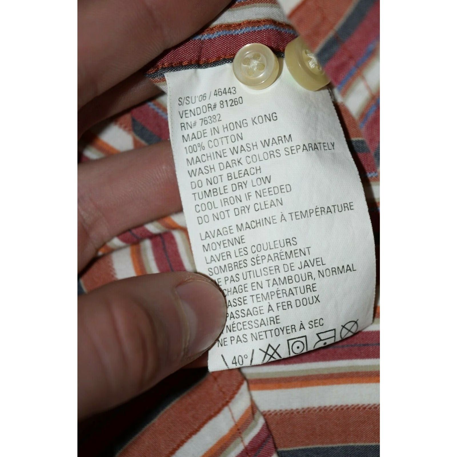 Timberland TIMBERLAND Button-Up Shirt Striped Cotton Mens Large Red Rust White Y2K 2000s Casual Formal Workwear Mens) Size US L / EU 52-54 / 3 - 7 Thumbnail