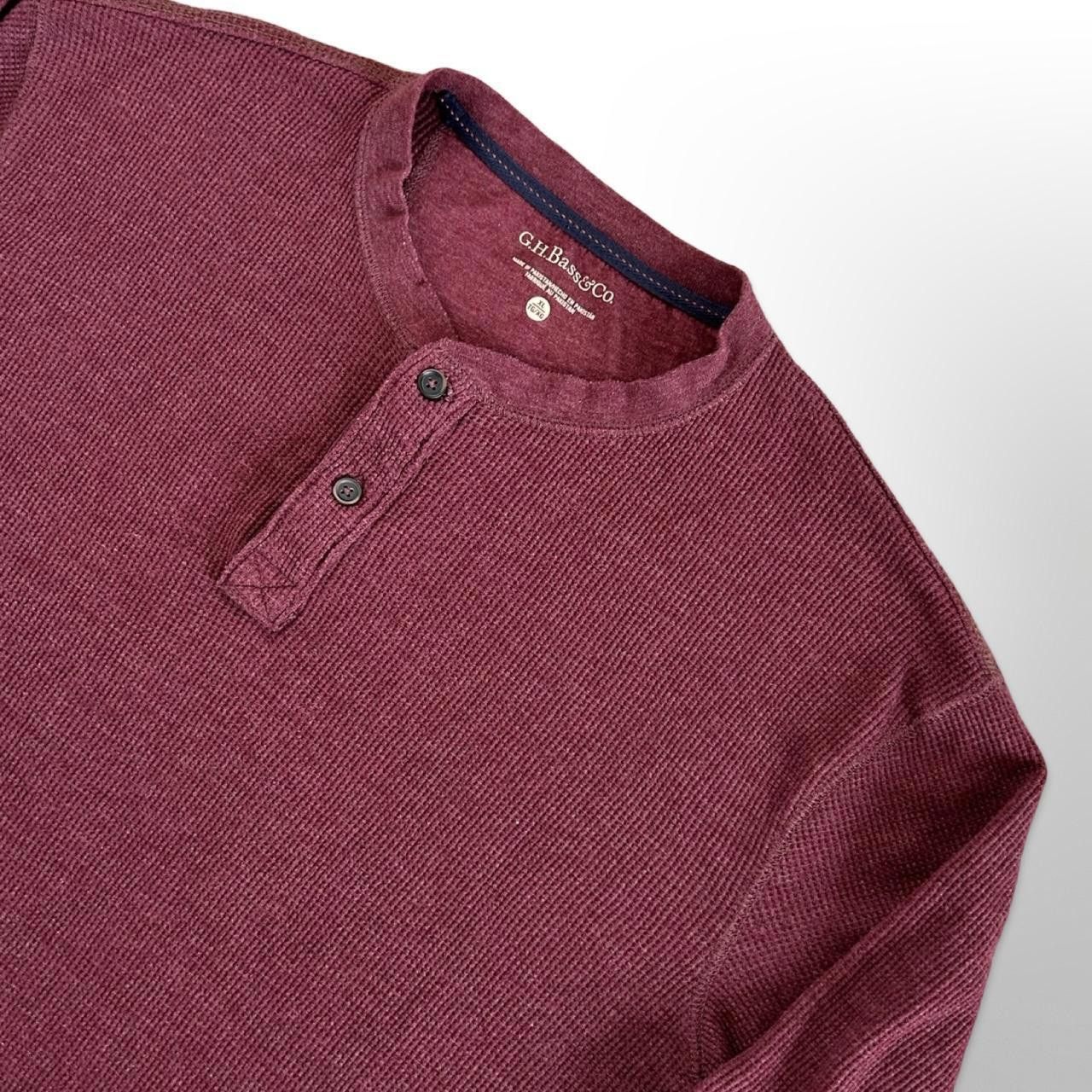 G.H. Bass & Co. Vintage G.H. Bass & Co Burgundy Long Sleeve Henley Size US XL / EU 56 / 4 - 3 Thumbnail