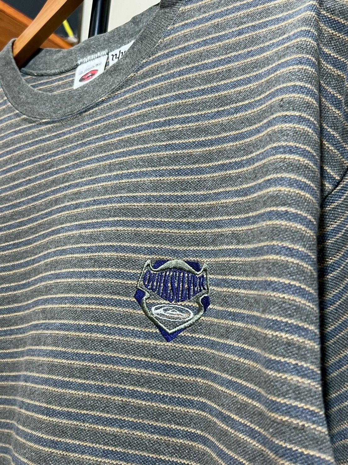 Quicksilver × Quiksilver × Vintage Vintage 90's Quicksilver shirt Stripe surf wear bnz02 Size US L / EU 52-54 / 3 - 4 Thumbnail