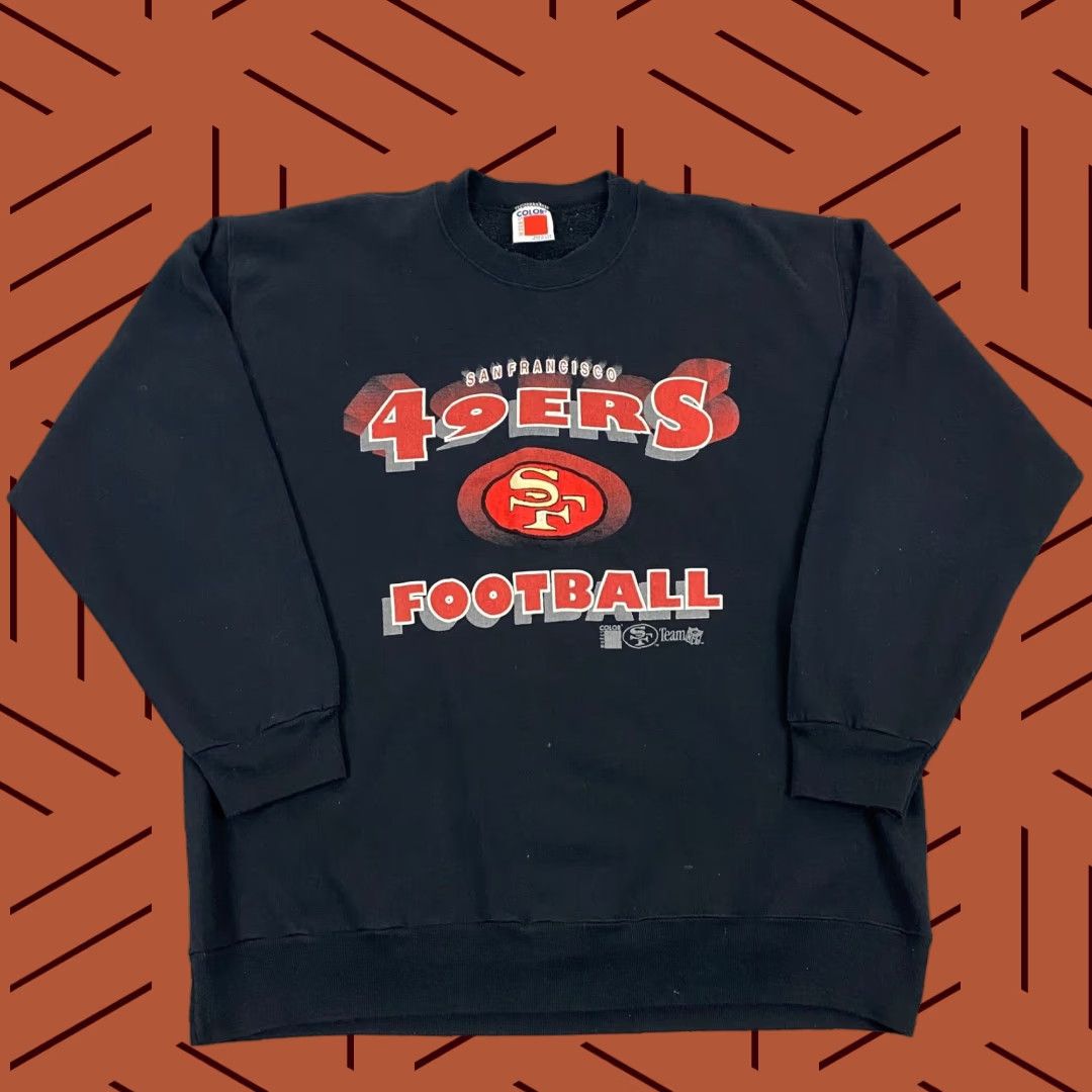 NFL VINTAGE NFL San Francisco 49ers Mens 2XL Black Pullover Crewneck Sweatshirt USA 90s Size US XXL / EU 58 / 5 - 1 Thumbnail