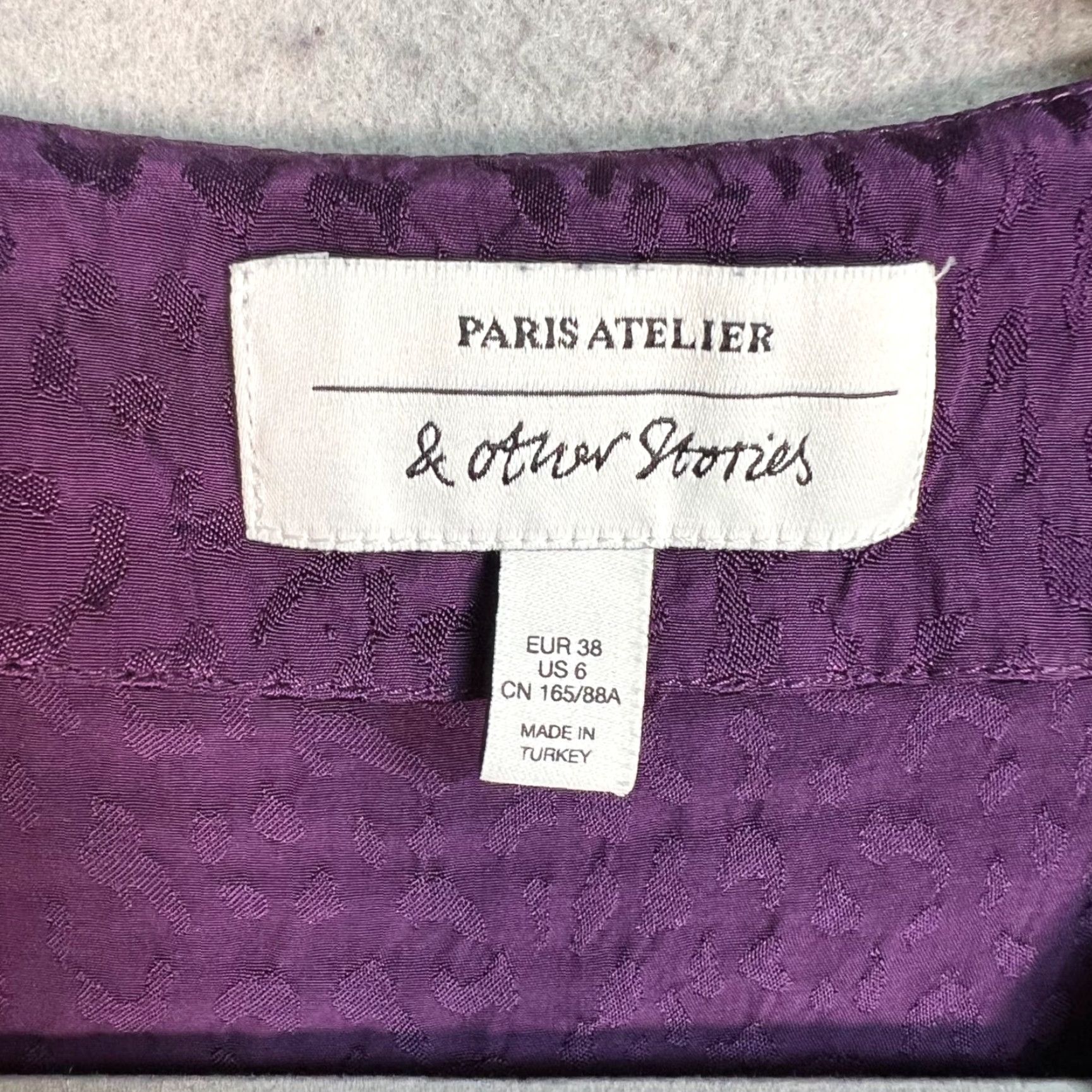 & Other Stories & Other Stories Paris Atelier Purple Jacquard Long Sleeve Blouse Size 6 Size M / US 6-8 / IT 42-44 - 3 Thumbnail