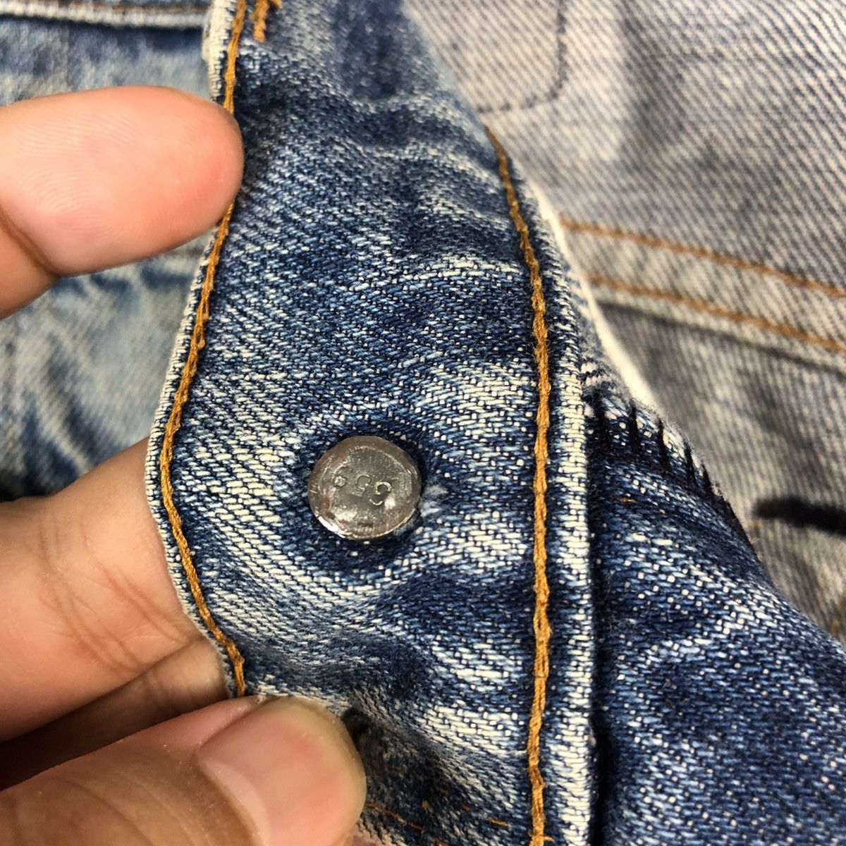 Levi's DLL Levis Blue ripped vintage Denim Pants #C240 Size US 27 - 14 Thumbnail