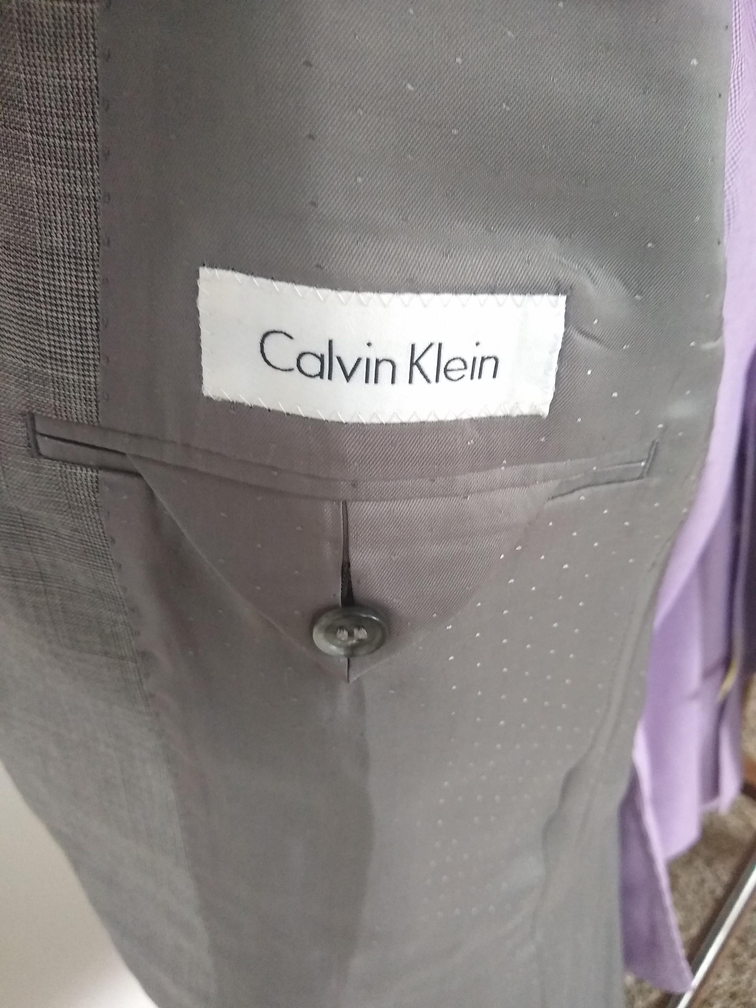 Calvin Klein Gray Crosshatch Suit Size 38R - 2 Thumbnail