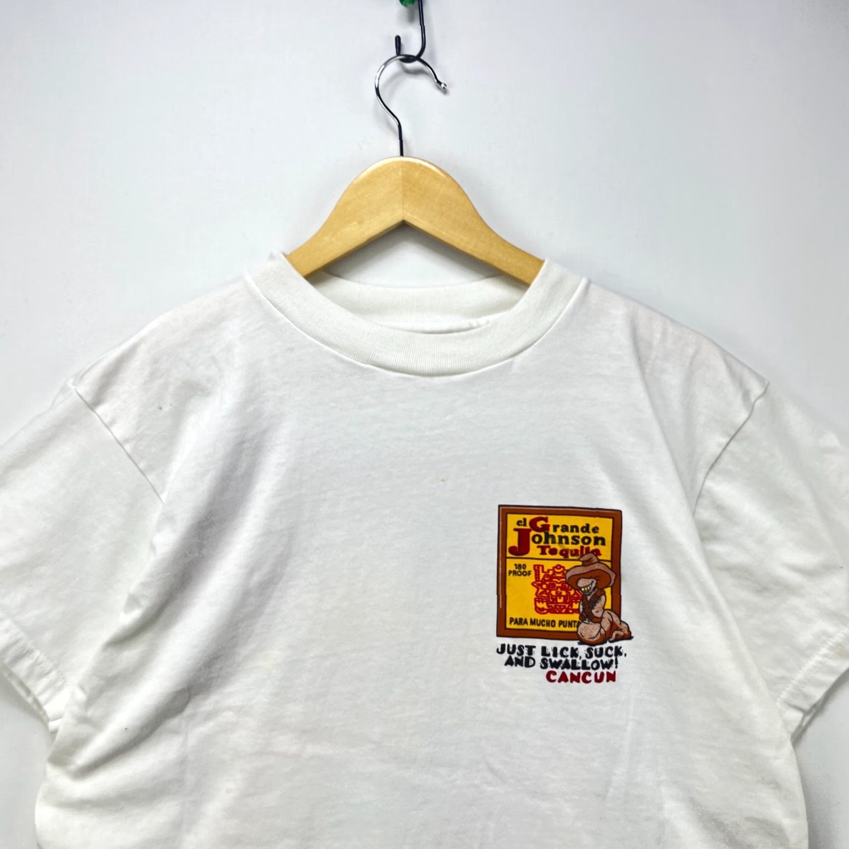 Vintage VINTAGE 90s El Grande Johnson Mexico Tequila Souvenir T-shirt Large Funny Sex Shirt Mens L White Size US L / EU 52-54 / 3 - 5 Thumbnail